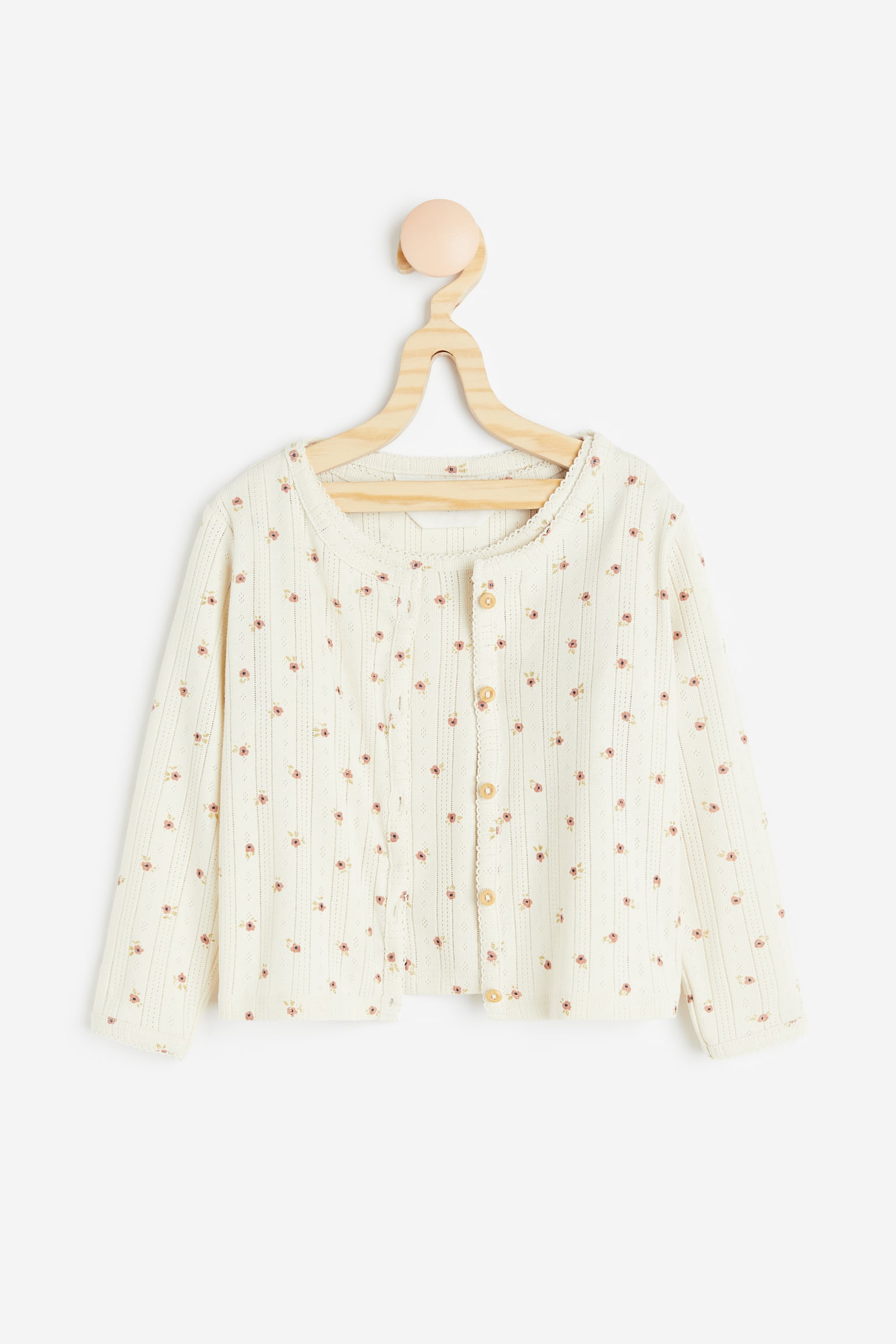 2-piece Top & Cardigan Set - Natural white/Floral - 1