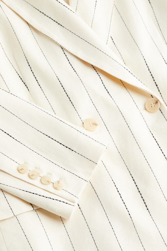 Linen-blend blazer - White/Striped - 5