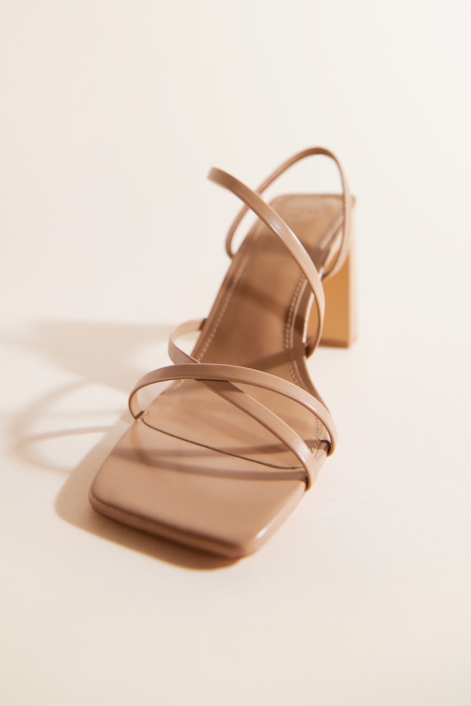 Block-heeled sandals - Beige/Burgundy - 1