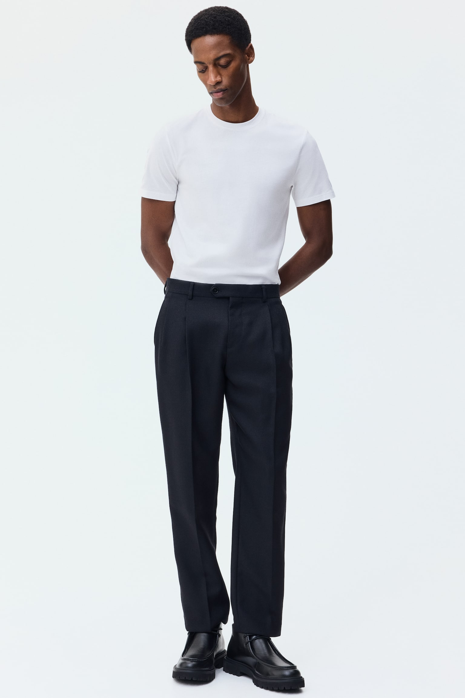 Slim Fit Pima cotton T-shirt - White/White/Black/Navy blue/Grey marl/Light grey marl - 3