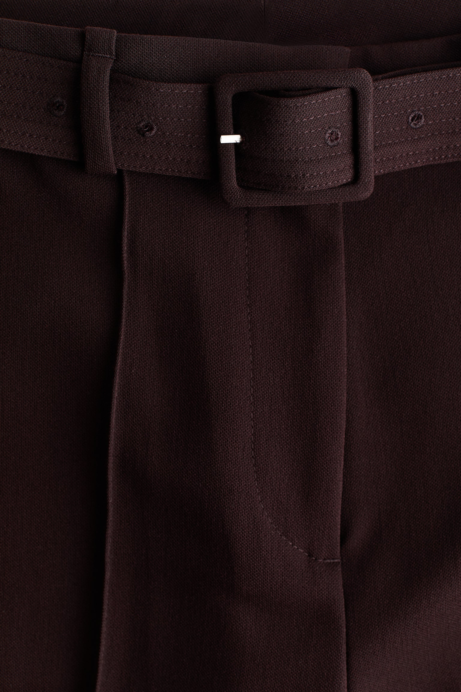 Pantaloni eleganti con cintura - Marrone scuro/Beige - 3