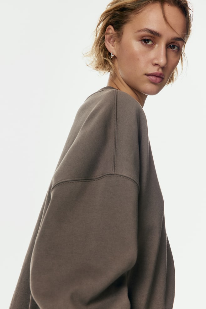 Oversized sweatshirt - Dark greige/Navy blue/Black/Dark red/Light grey marl/Light turquoise - 6