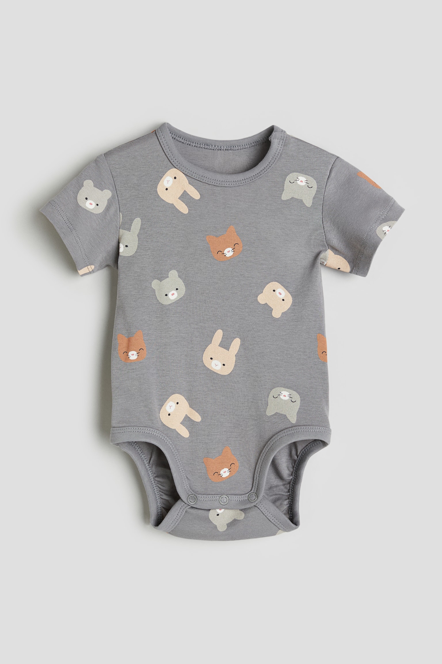 Pattern Bodysuit - Grey/Bunnies/Light beige/Spot/Dark blue/Anchors - 1