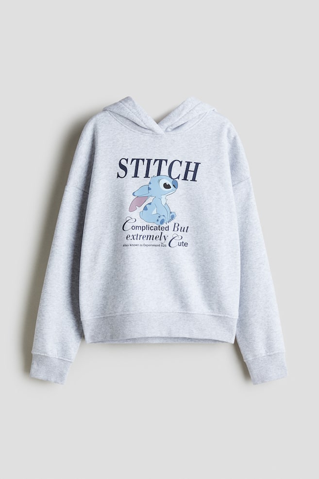 Hoodie with Motif - Gray melange/Lilo & Stitch/Dark brown/SmileyWorld®/Red/The Grinch/Dark red/Snoopy/Light gray melange/Cinnamoroll/Cream/The Rolling Stones/Gray melange/SmileyWorld®/Purple/Kuromi/Pink/Lilo & Stitch - 1