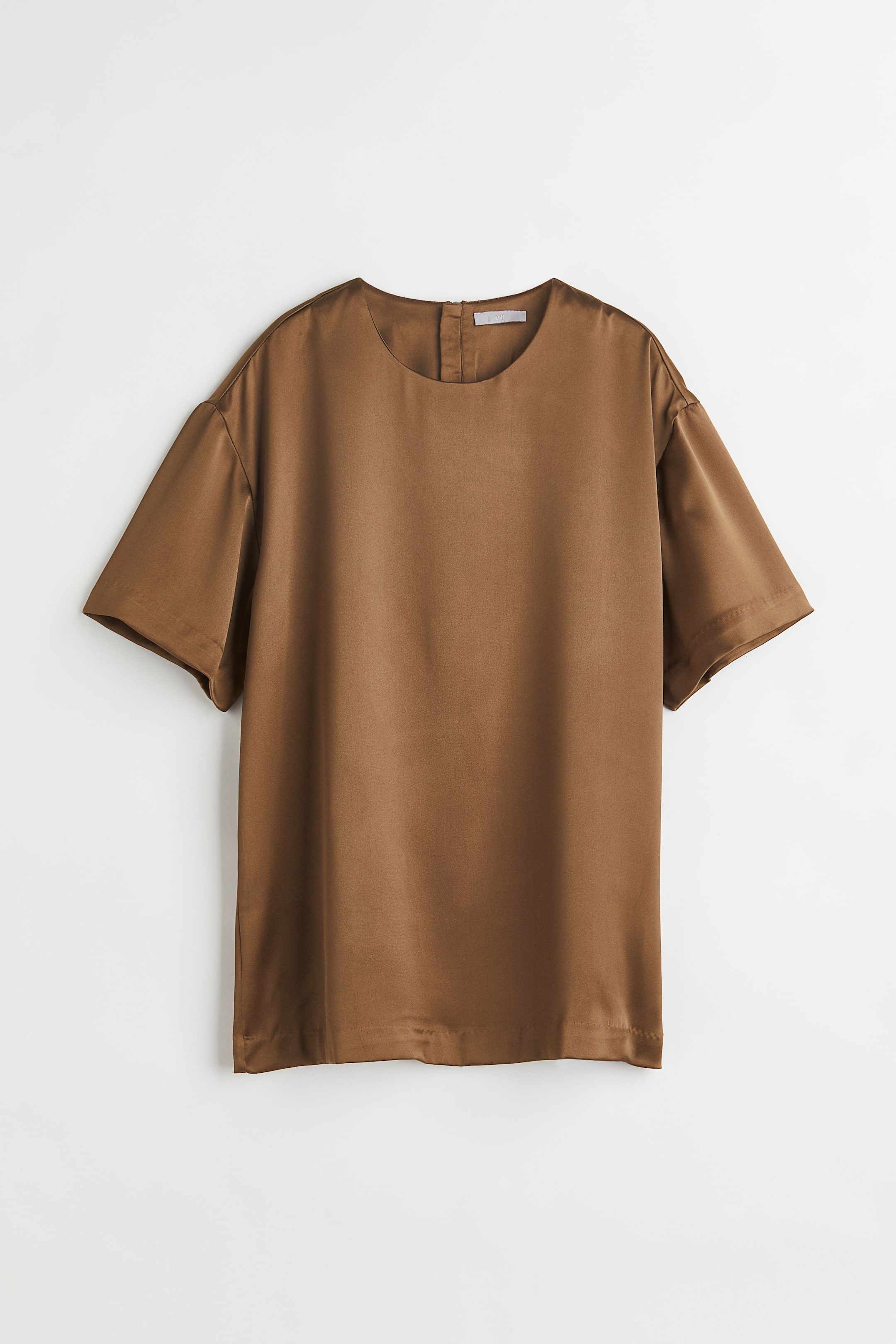 View larger image: Oversized satin blouse - Dark beige - Ladies | H&M 1