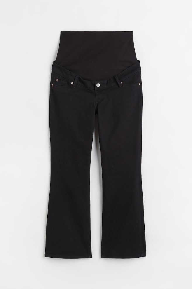 MAMA Flared twill trousers - Black - 1