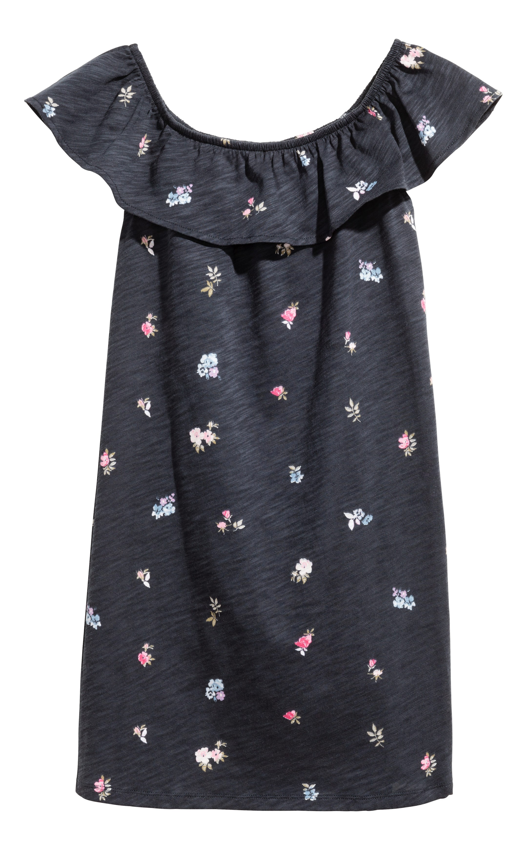 Näytä suurempi kuva: Röyhelösomisteinen mekko - Tummanharmaa - Kids | H&M FI 1