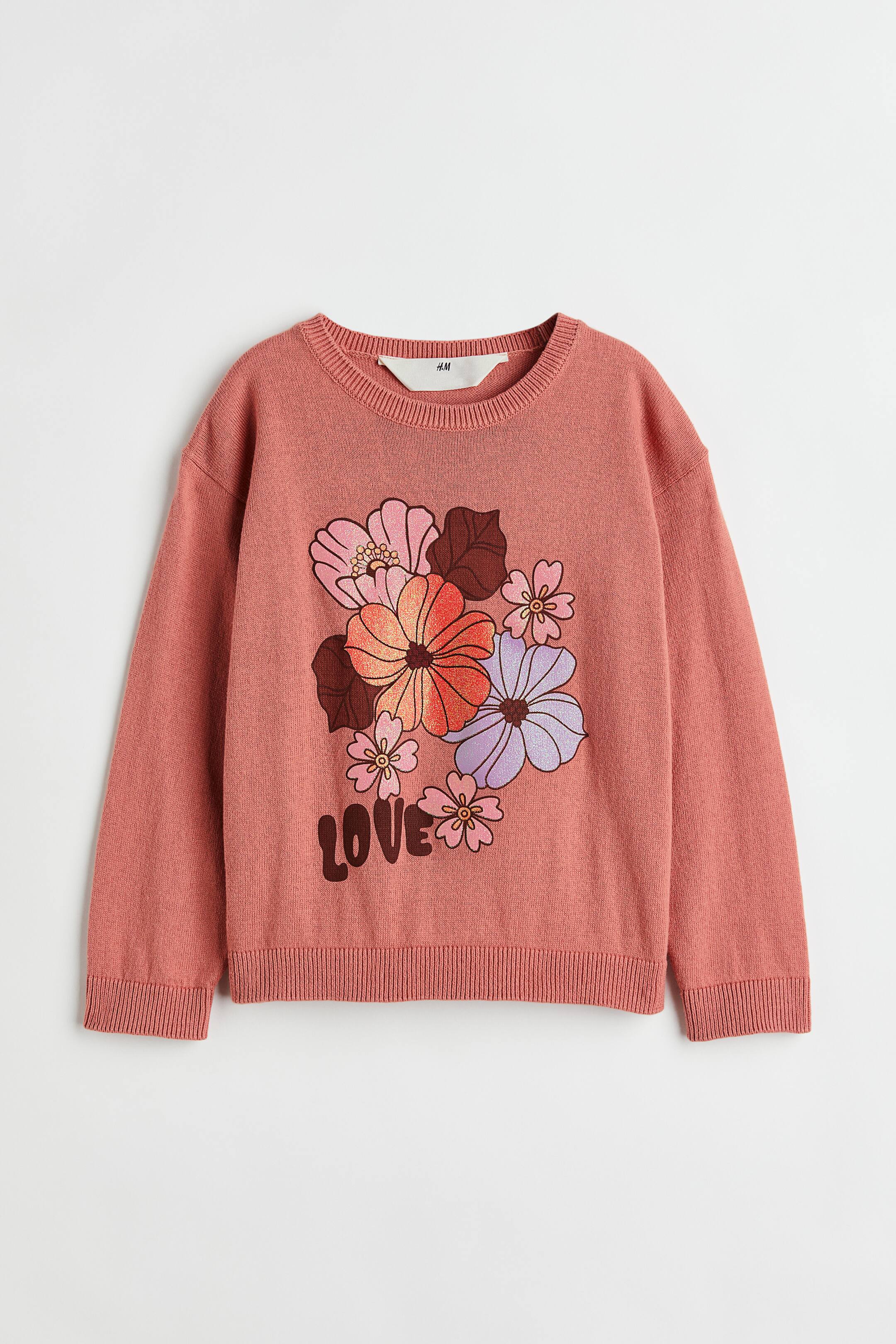Xem ảnh lớn hơn: Áo chui đầu cotton dệt kim mịn - Màu hồng tím đất/Hoa - Kids | H&M VN 1
