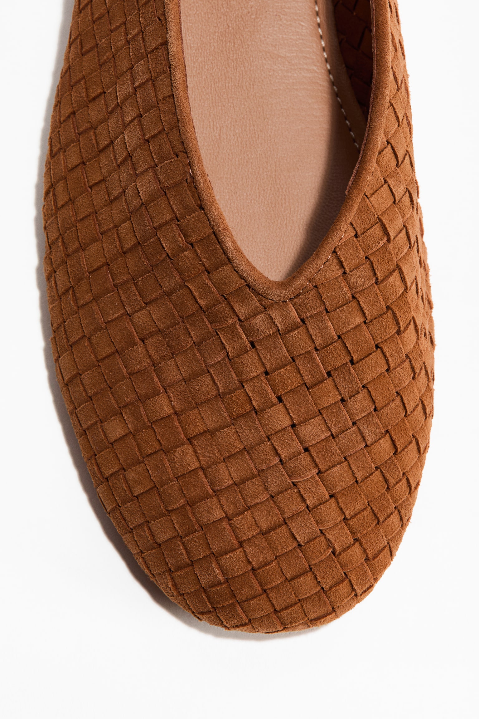 Braided leather ballet flats - Brown/Brown - 2