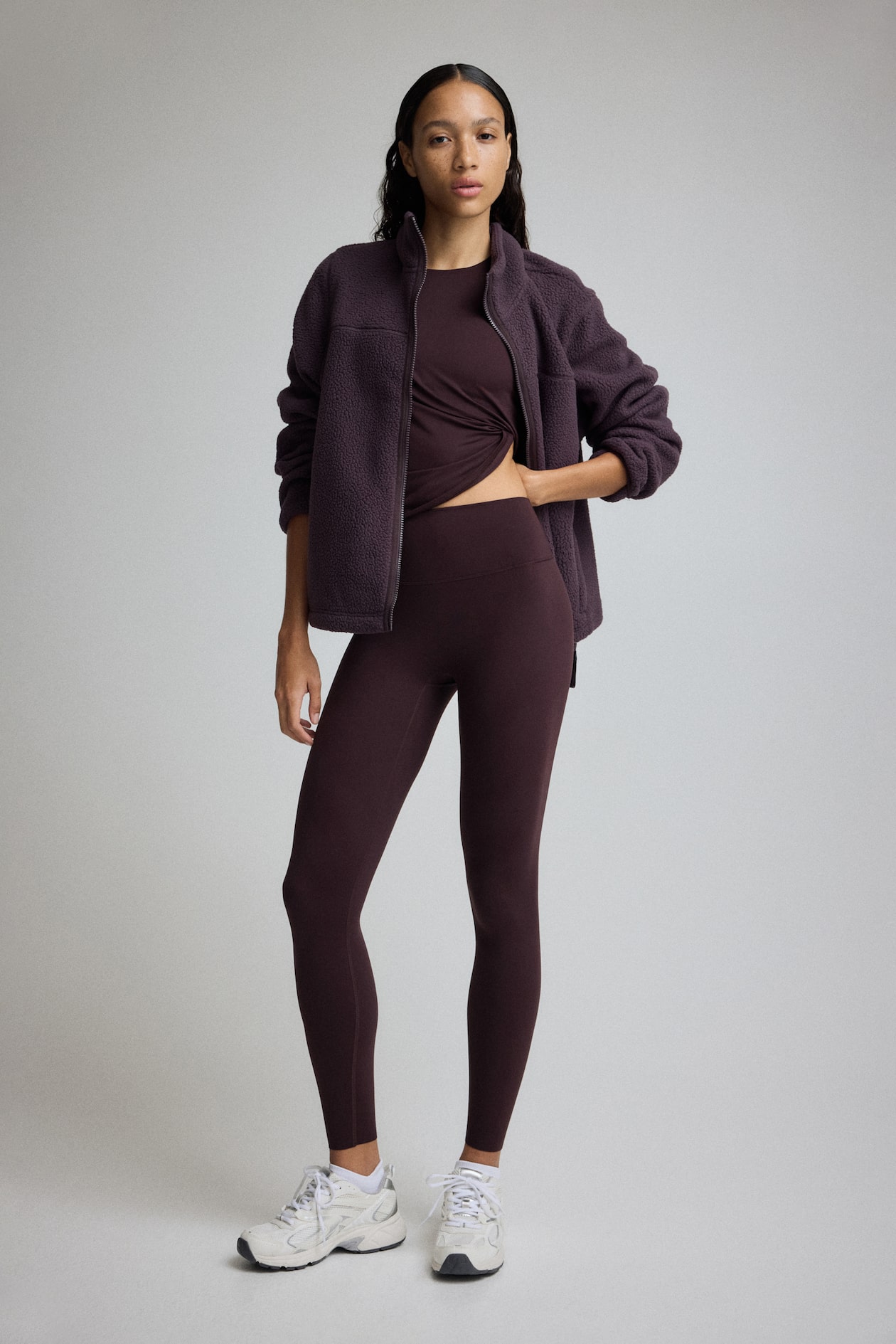 Legging de sport SoftMove™ - Prune chocolat - FEMME | H&M BE