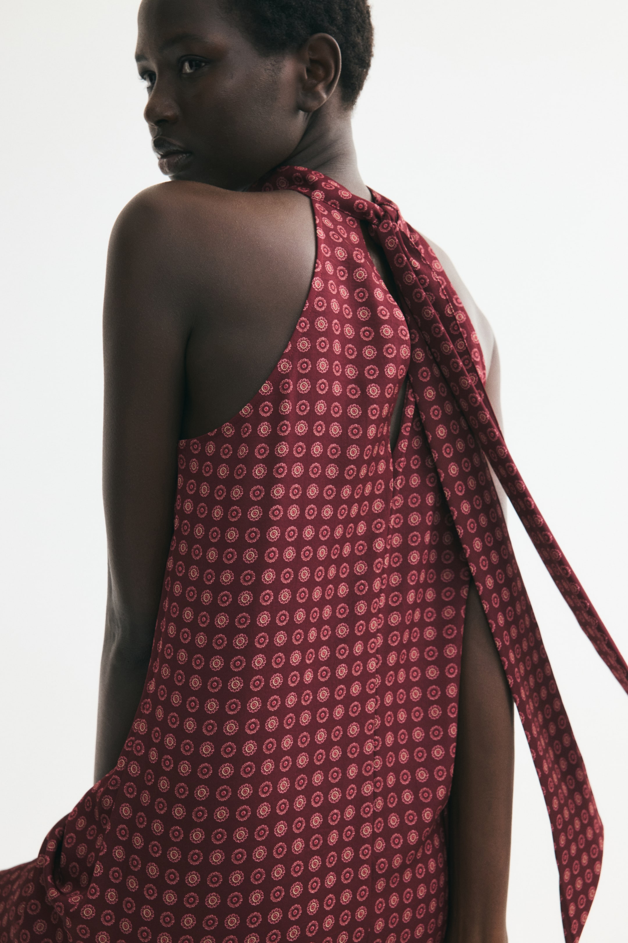 Tie-Detail Handkerchief Dress