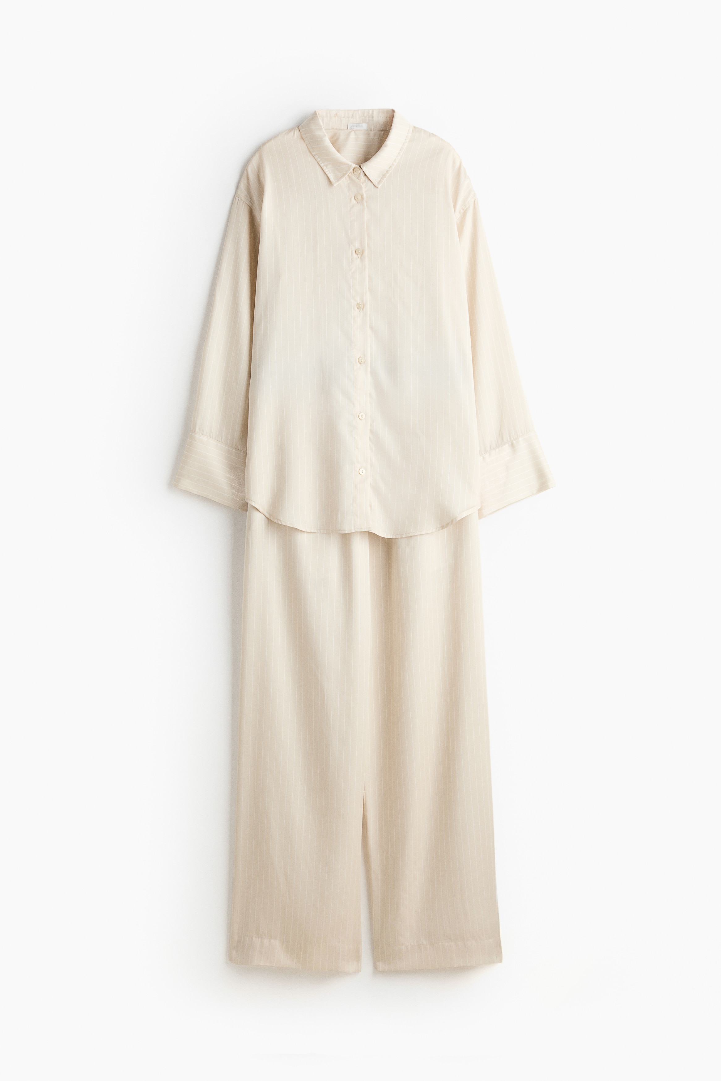 Lyocell Pajamas - Light beige/pinstriped/Light blue/pinstriped/White/pinstriped