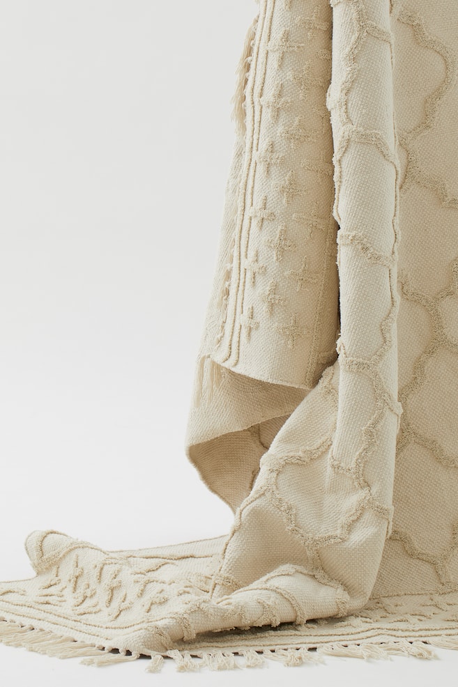 Tasselled cotton rug - Natural white - 4