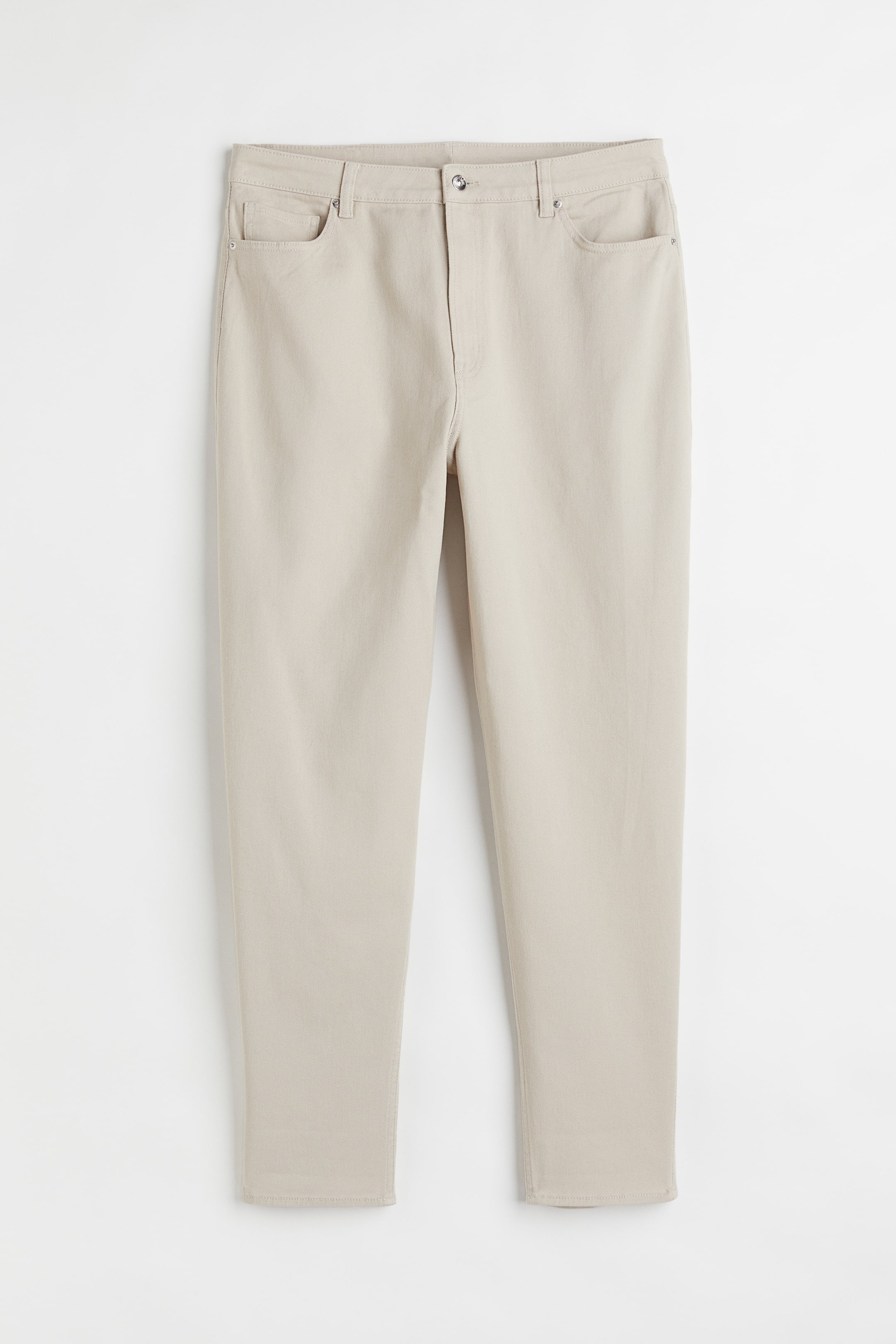 H&M+ Mom Loose Fit Twill Pants - Light beige - Ladies | H&M US