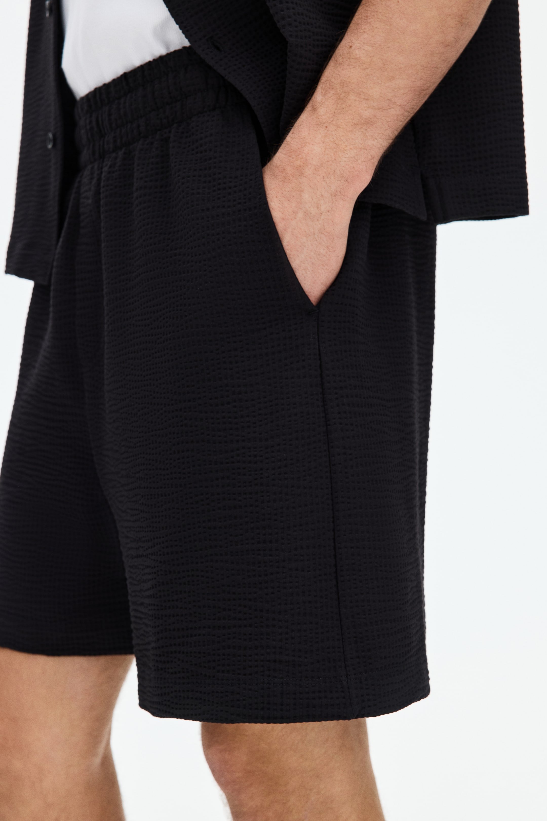 Мужские шорты H&M Relaxed-Fit Waffled Shorts — фото 7