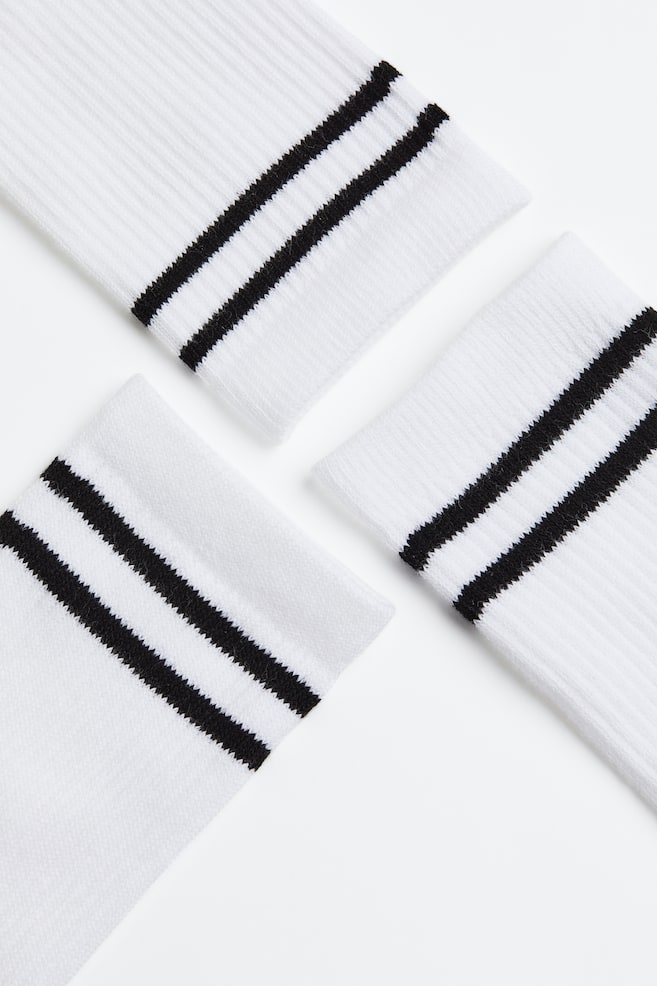 DryMove™ Sports socks - White/Striped/Orange/White - 2