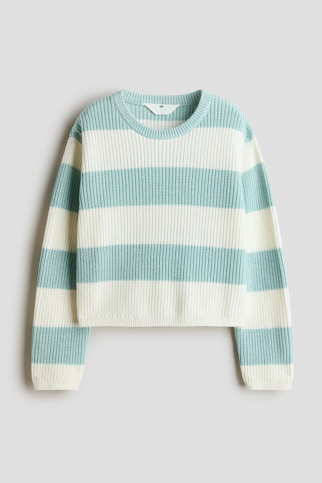Rib-Knit Sweater - Turquoise/striped/Dusty pink/striped/Cream/striped/Lilac/Blue - 1