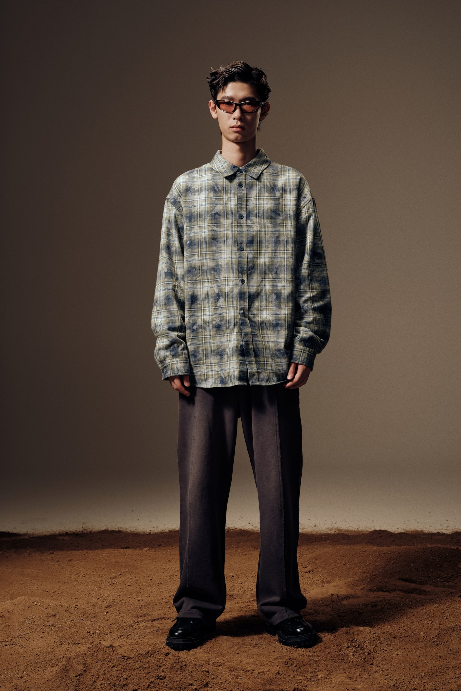 Áo sơ mi khoác nhẹ Loose Fit - Kẻ ca rô xanh dương/xanh lá/Màu xanh lá/Kẻ ca rô tím - 4