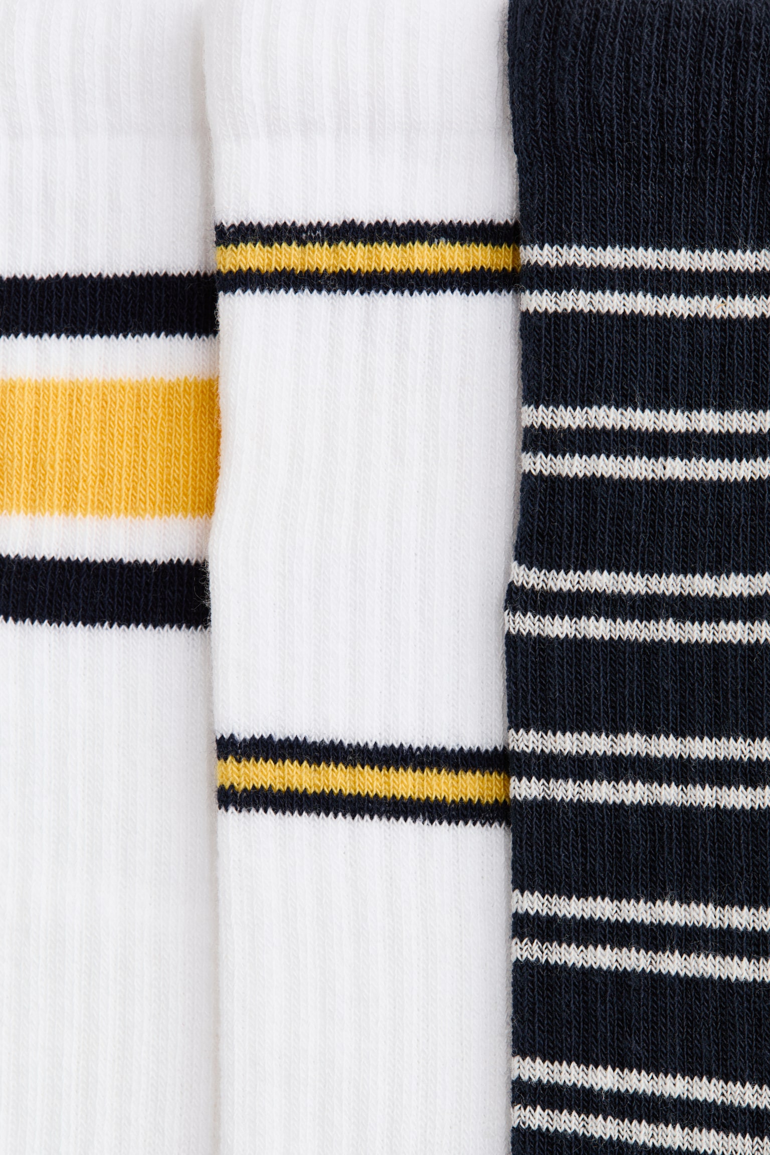 3-pack socks - White/Striped - 2
