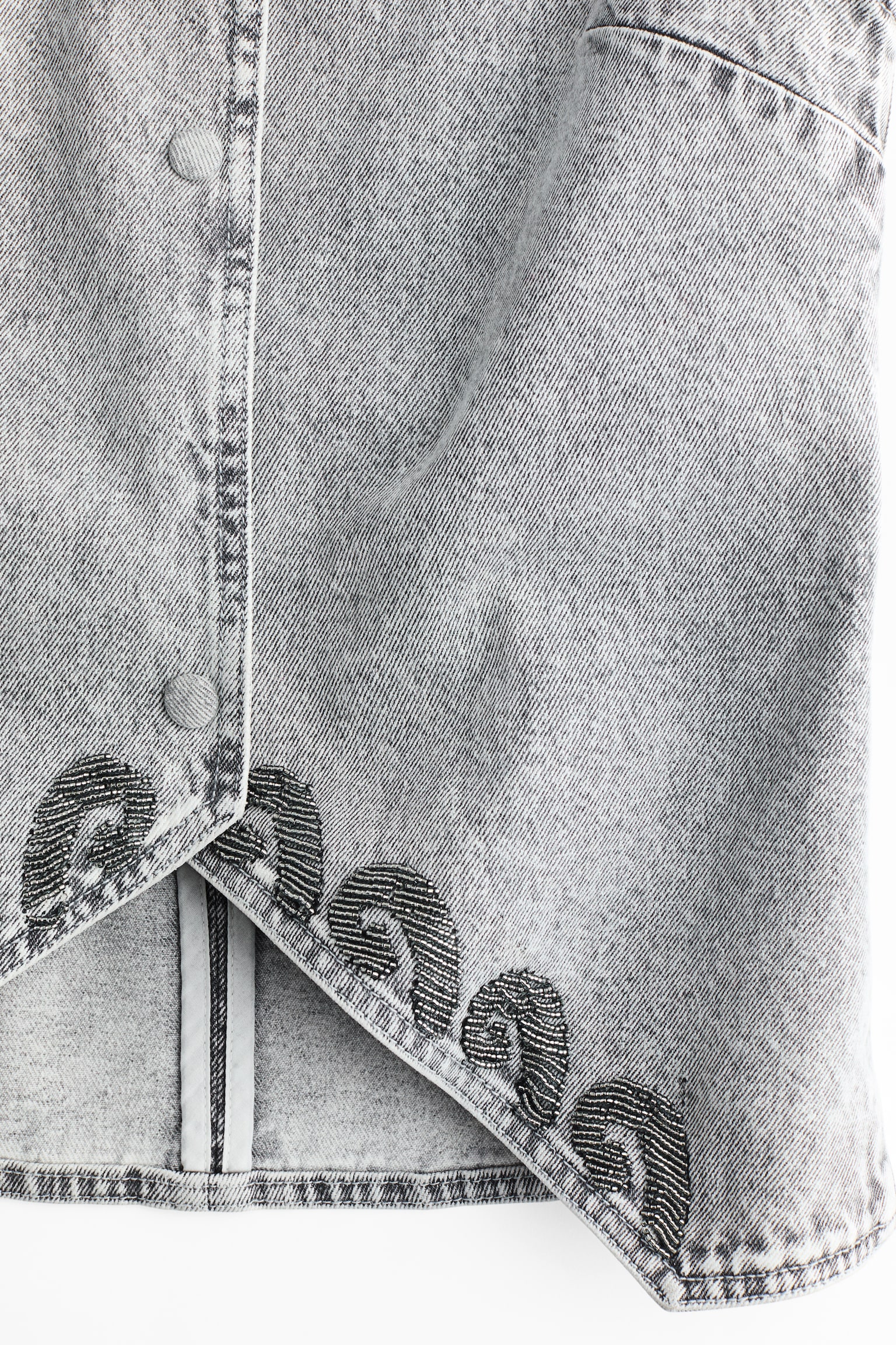 Bead Trim Denim Vest - Denim grey - 5