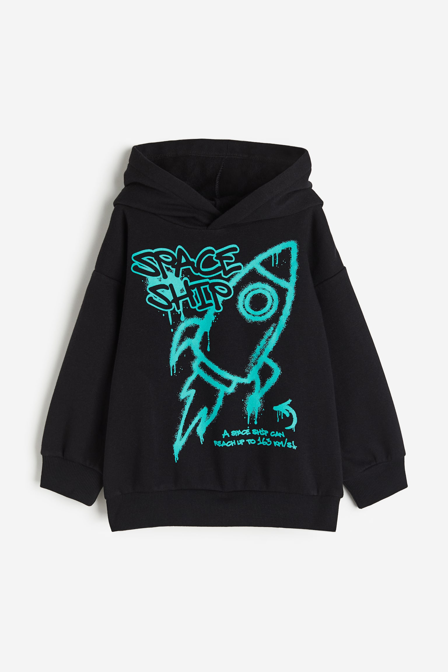 Print Hoodie - Black/Spaceship/Turquoise/Dragon/Dark blue/Paris/Red/Go Team/Green/Dinosaurs/Black/Dinosaur - 1