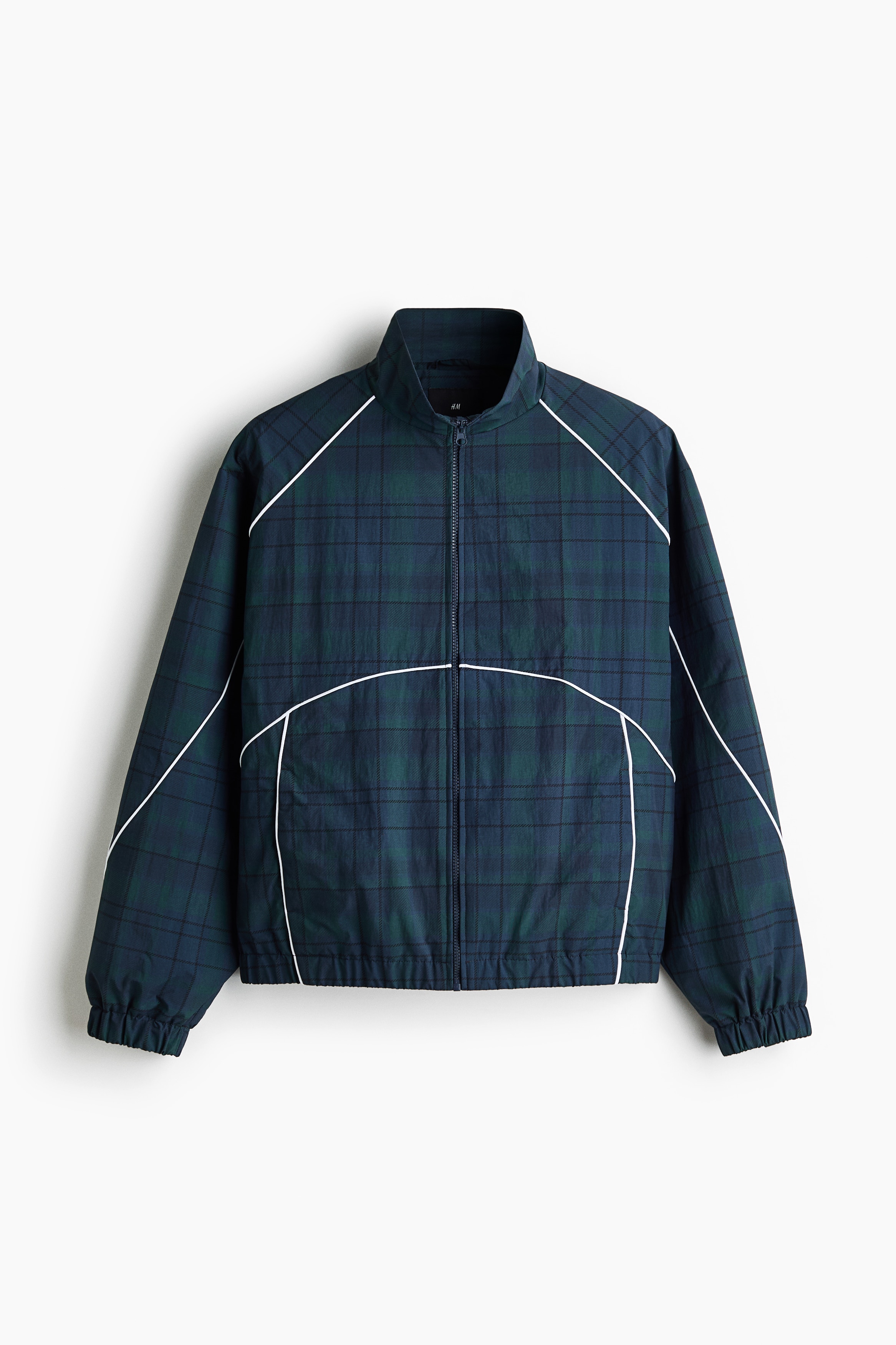 Nylon Track Jacket - Dark blue/plaid