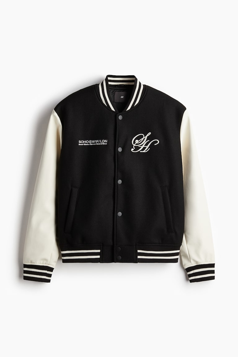 Loose Fit Baseball jacket Black/Soho Heights Men H&M IN