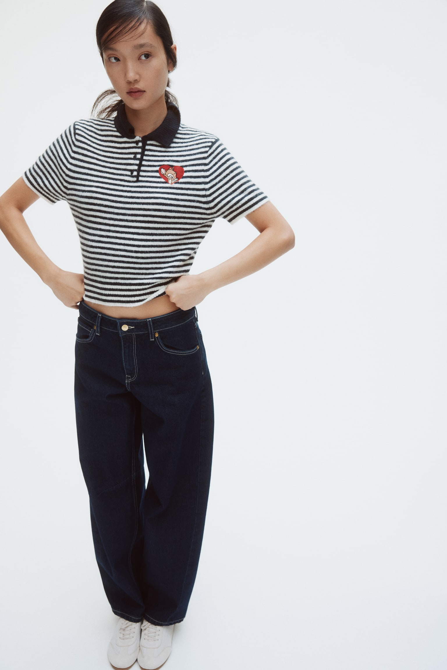 Áo polo dệt kim - Màu xanh tím than/Bambi - 5