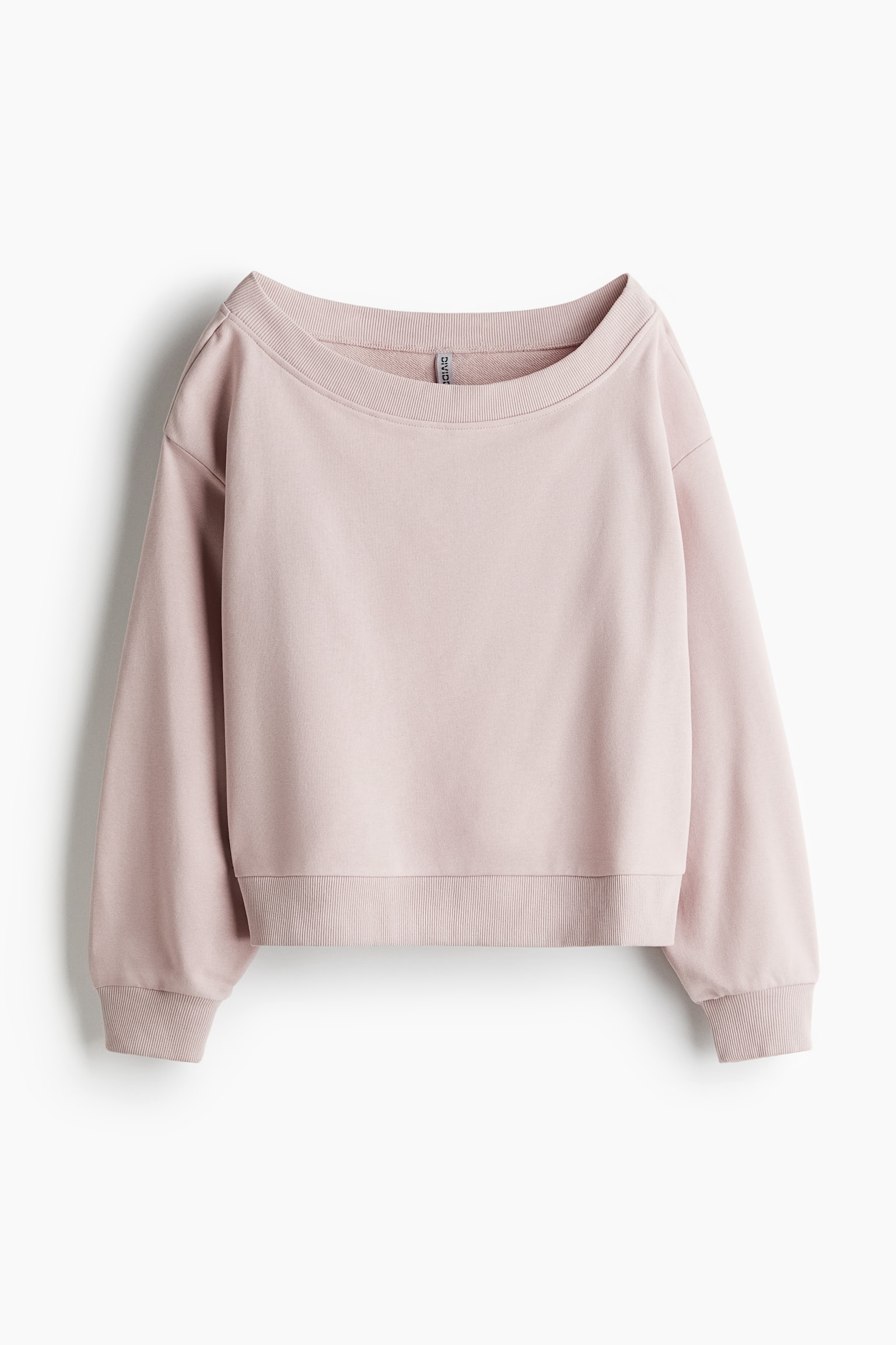 Off shoulder-sweatshirt - Ljus dimrosa/Svart/Ljusgråmelerad/Mörkgrå - 2