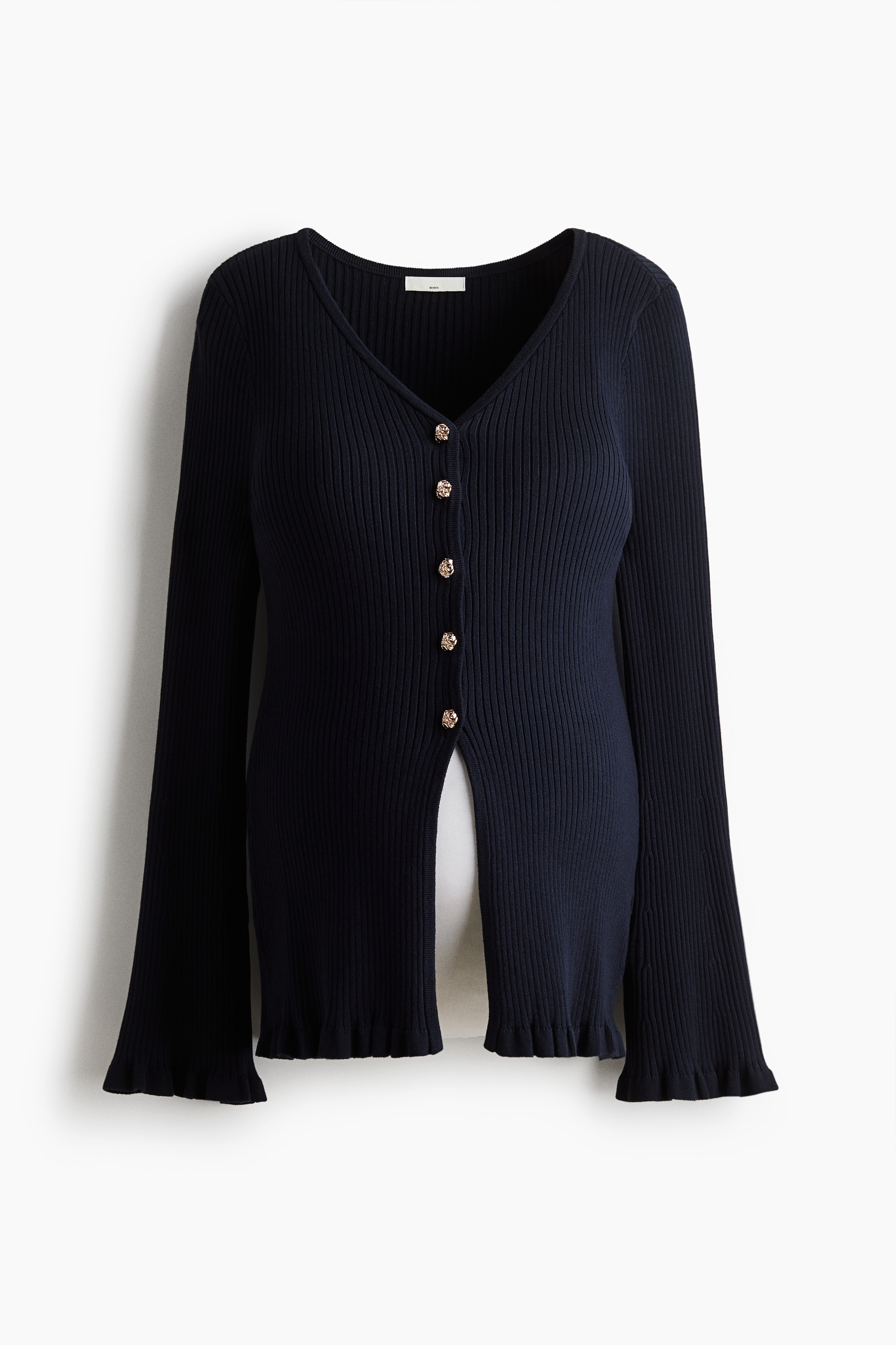 H & M - MAMA リブニットカーディガン - ブルー H & M - MAMA リブニットカーディガン - ブルー