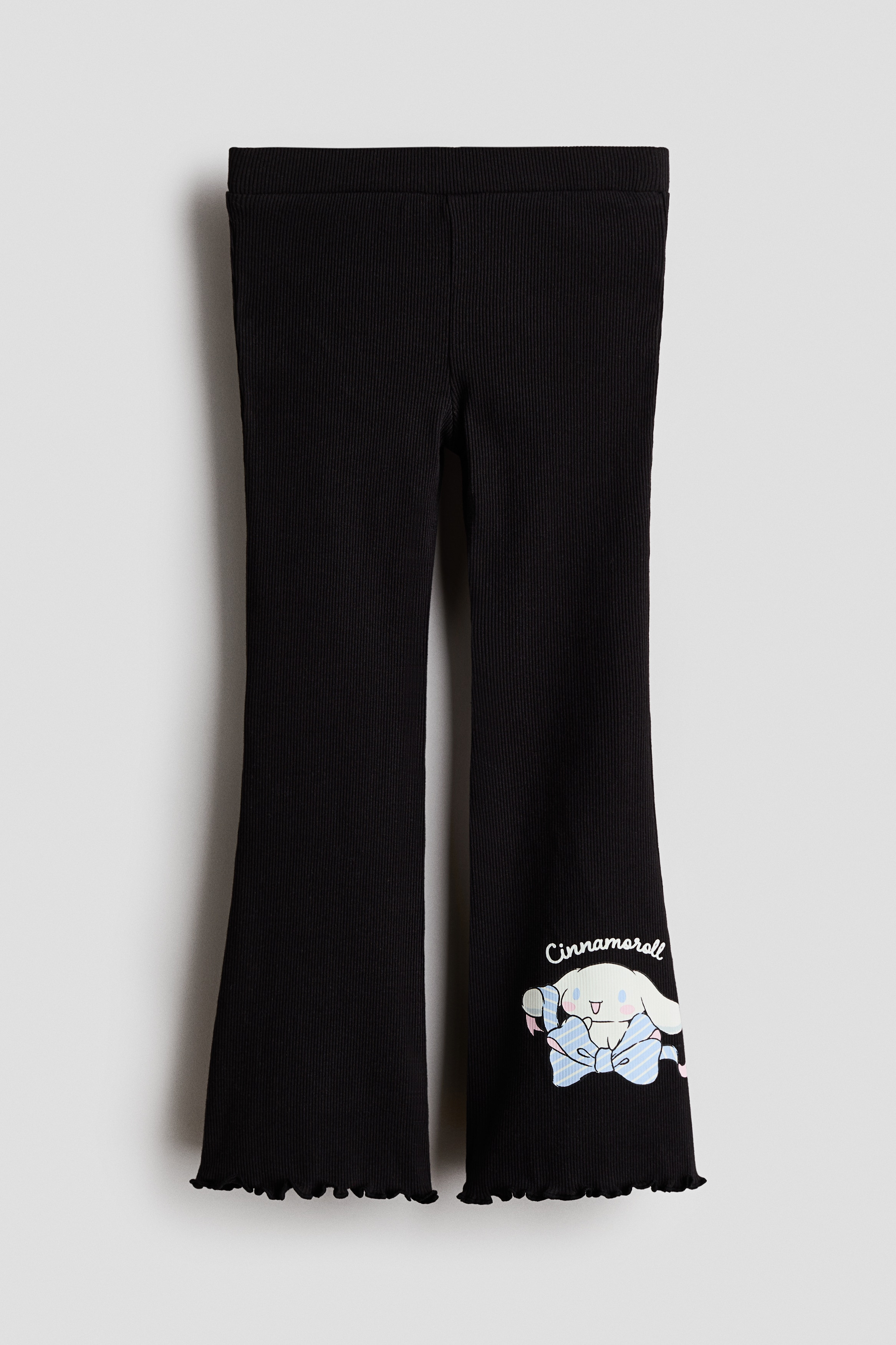 プリントフレアレギンス - ブラック／シナモロール/ネイビーブルー／ハローキティ