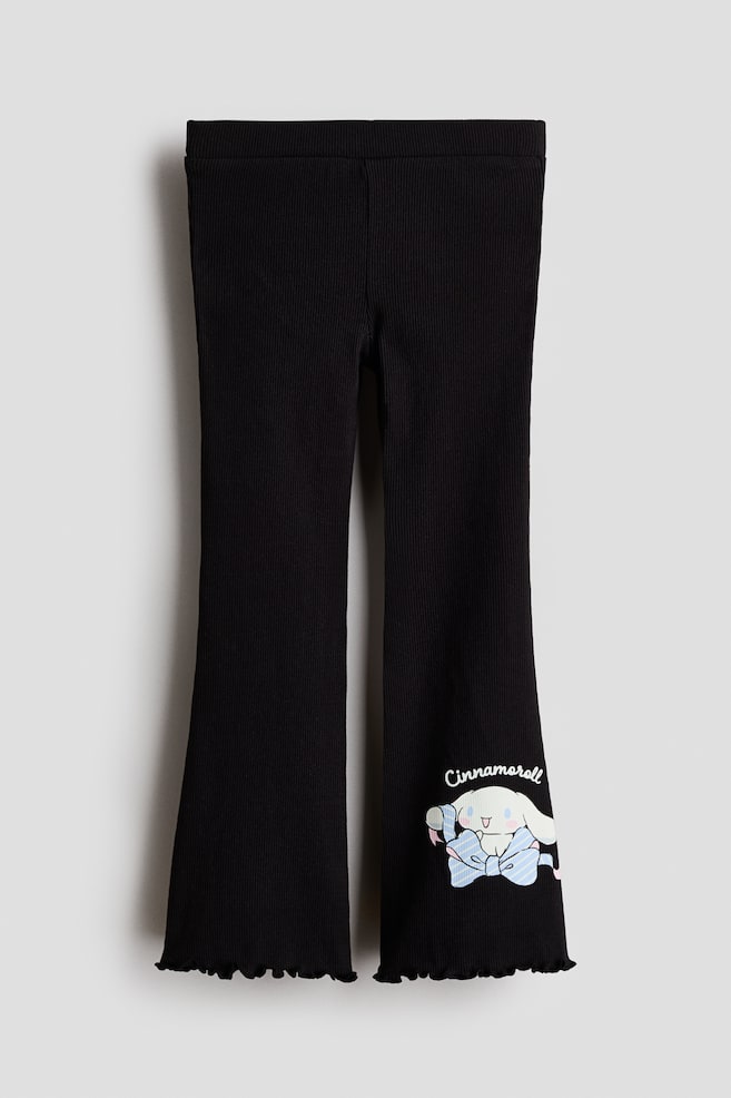 Flared printed leggings - Black/Cinnamoroll/Navy blue/Hello Kitty - 1