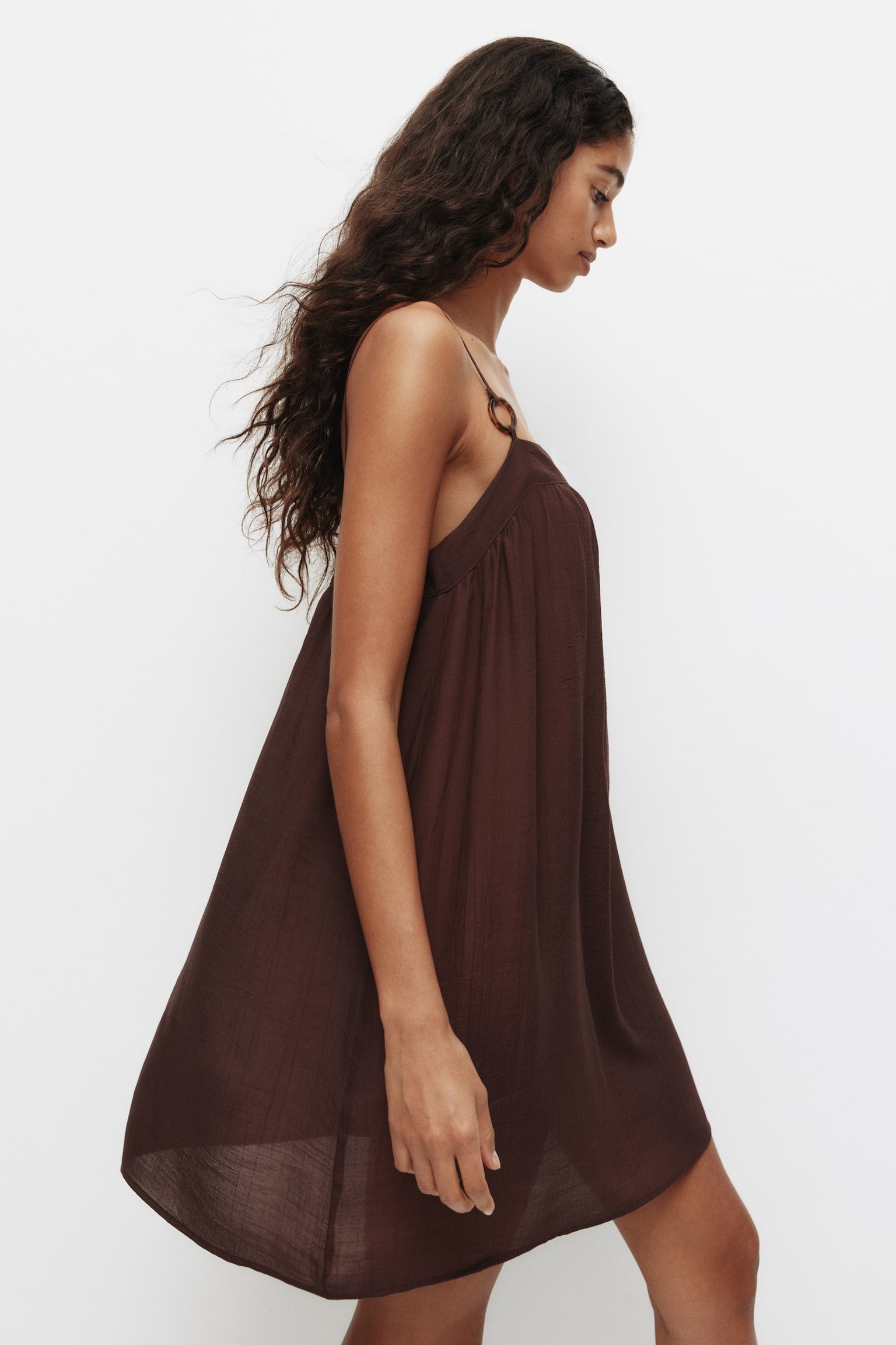 Strappy beach dress - Dark brown - 4