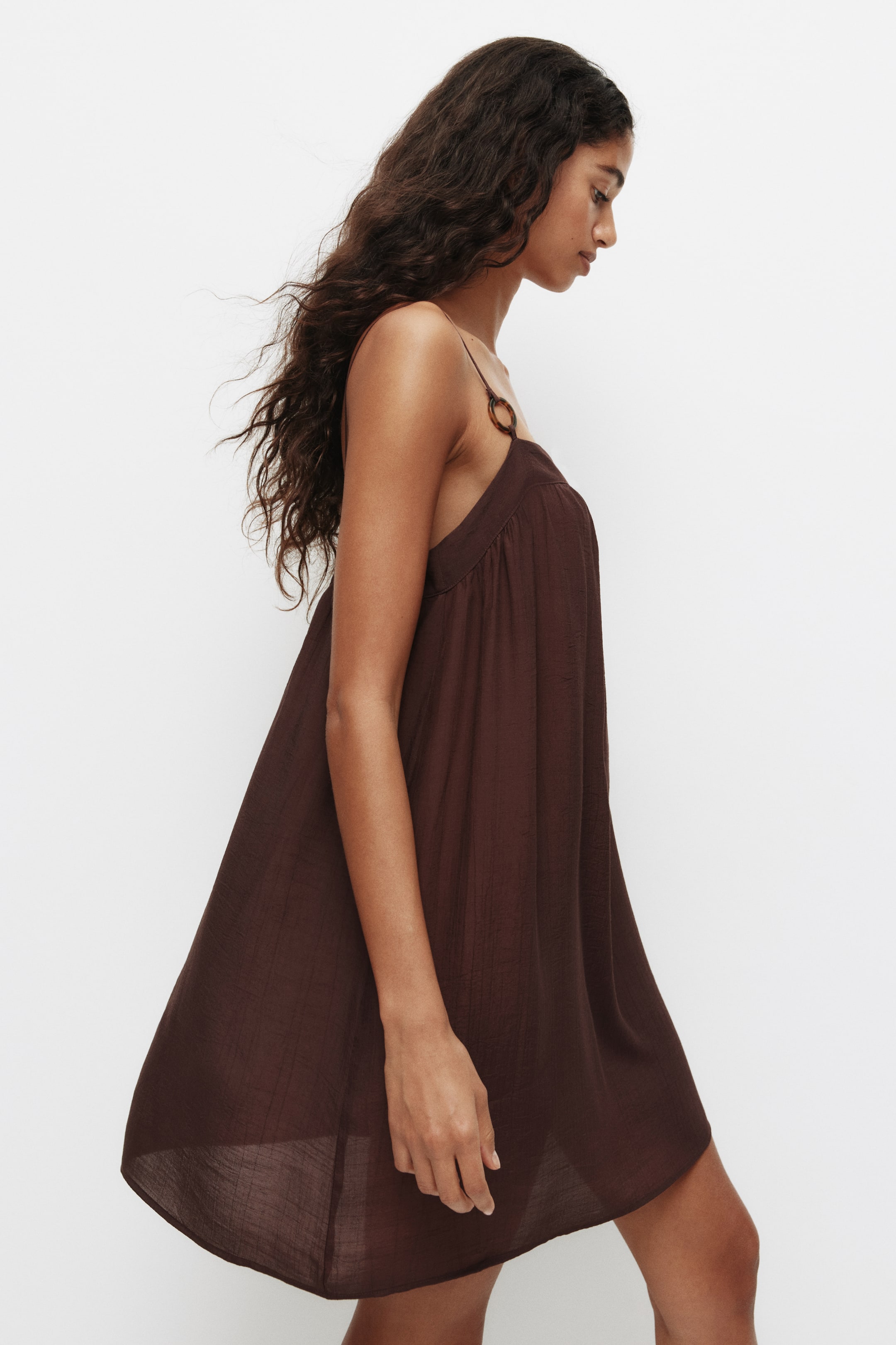 View larger image: Strappy Beach Dress - Dark brown - Ladies | H&M US 4