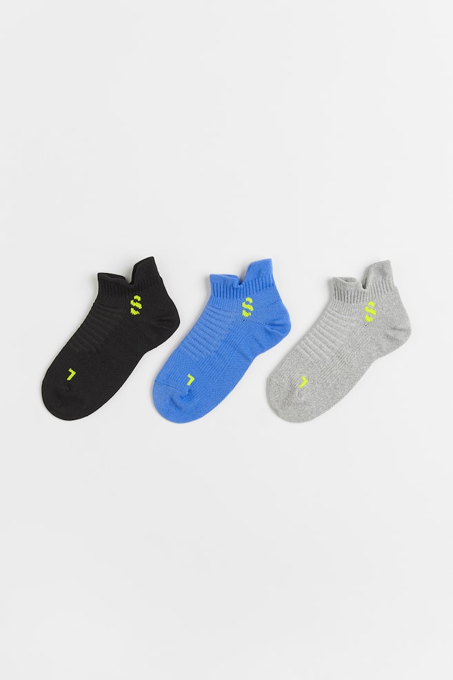3-pack sports socks - Grey/Blue/Black - 1