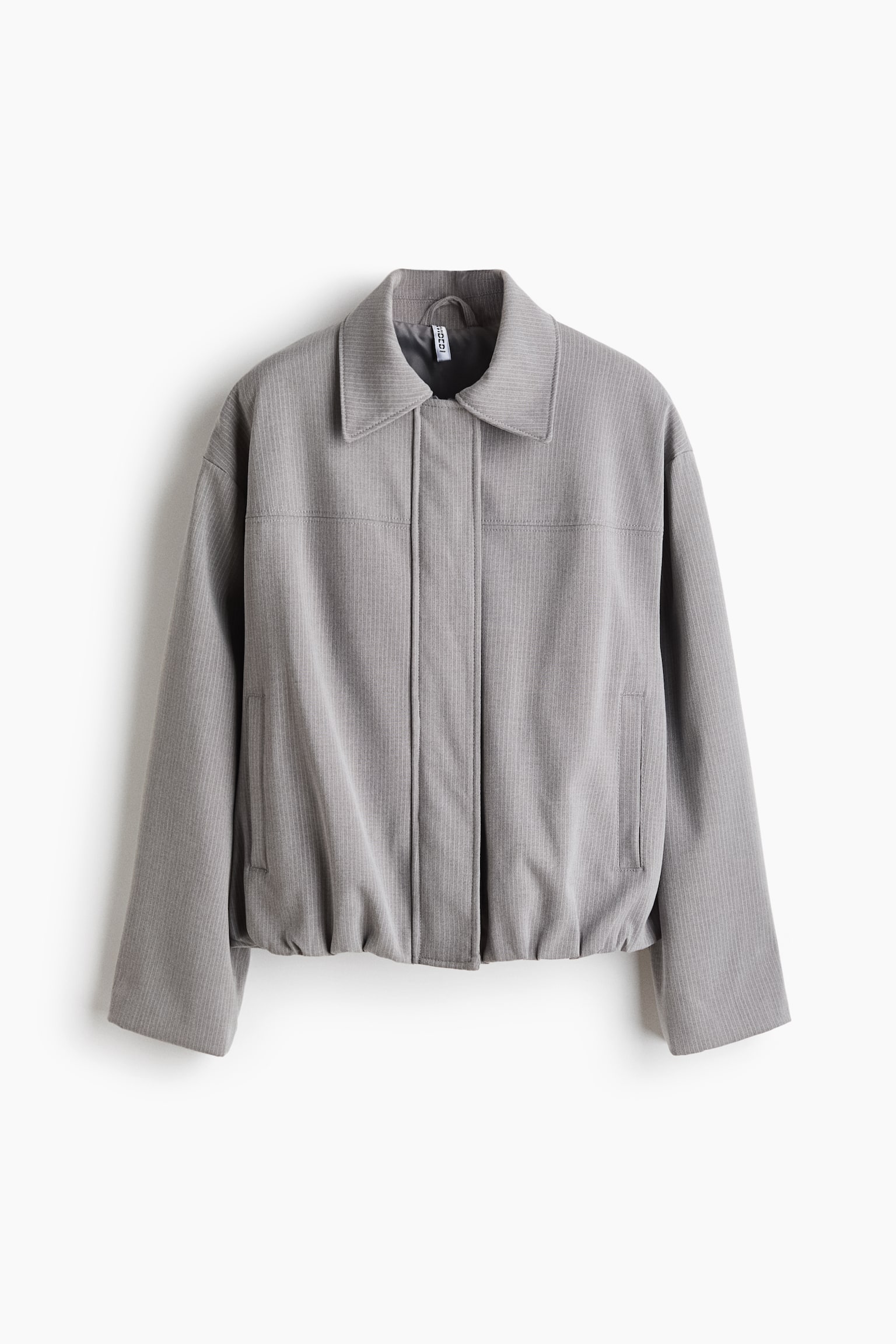 Collared bomber jacket - Light grey/Pinstriped/Olive green/Light beige/Checked/Grey/Light turquoise - 2