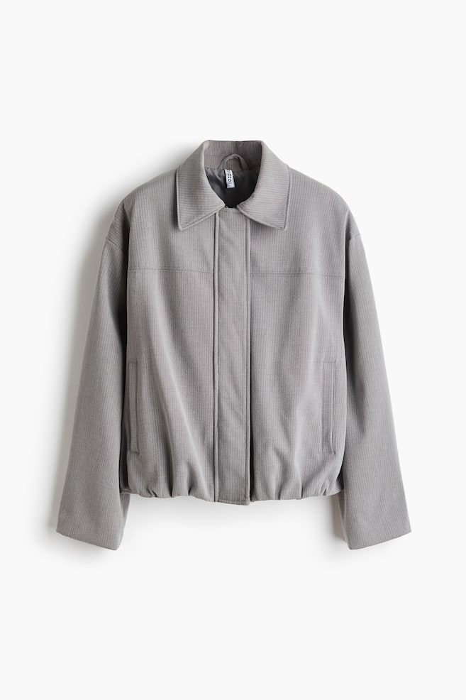 Cazadora bomber con cuello - Gris claro/Raya diplomática/Beige claro/Cuadros/Verde aceituna/Turquesa claro/Gris - 1