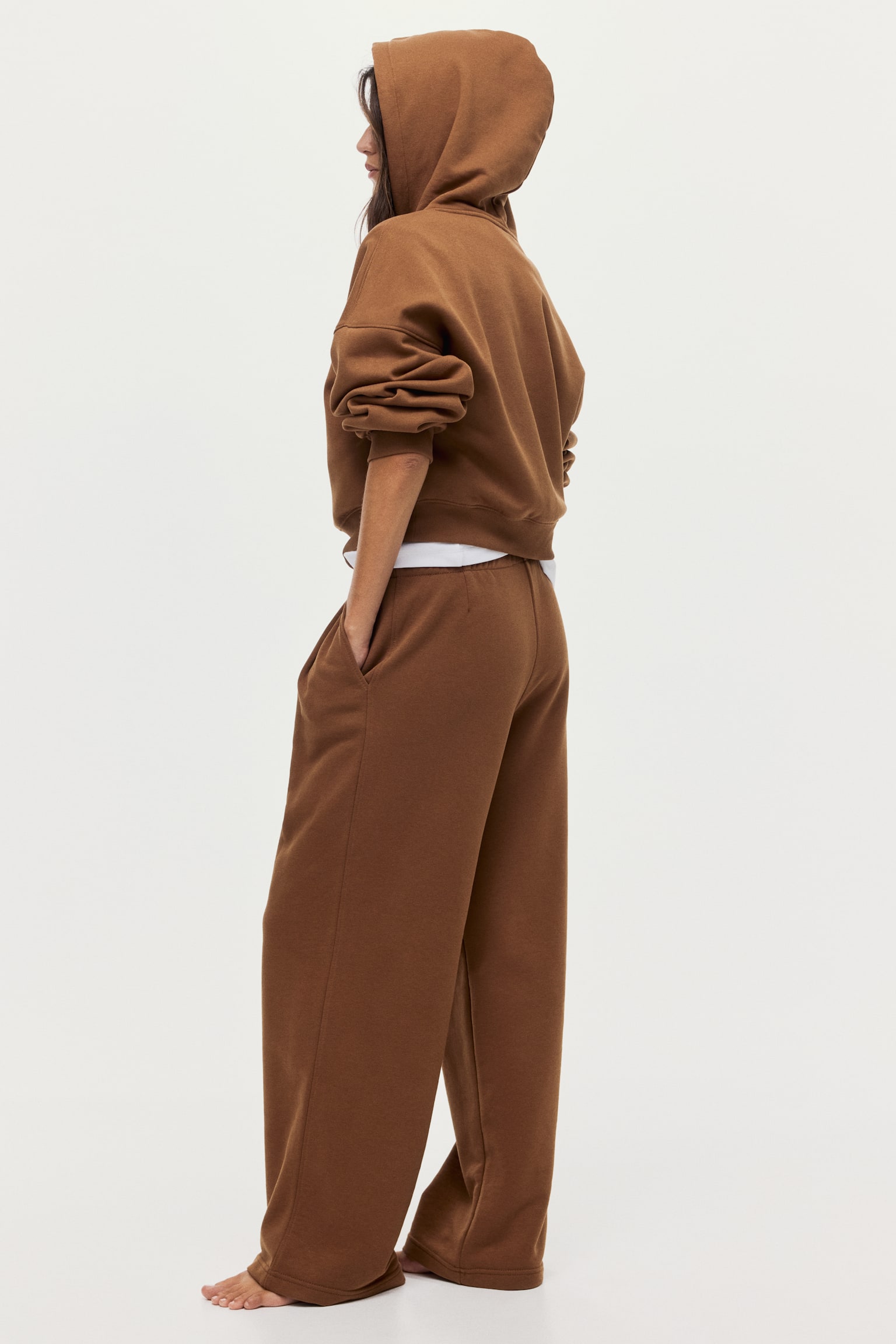 Pleat-front sweatpants - Brown/Black - 5