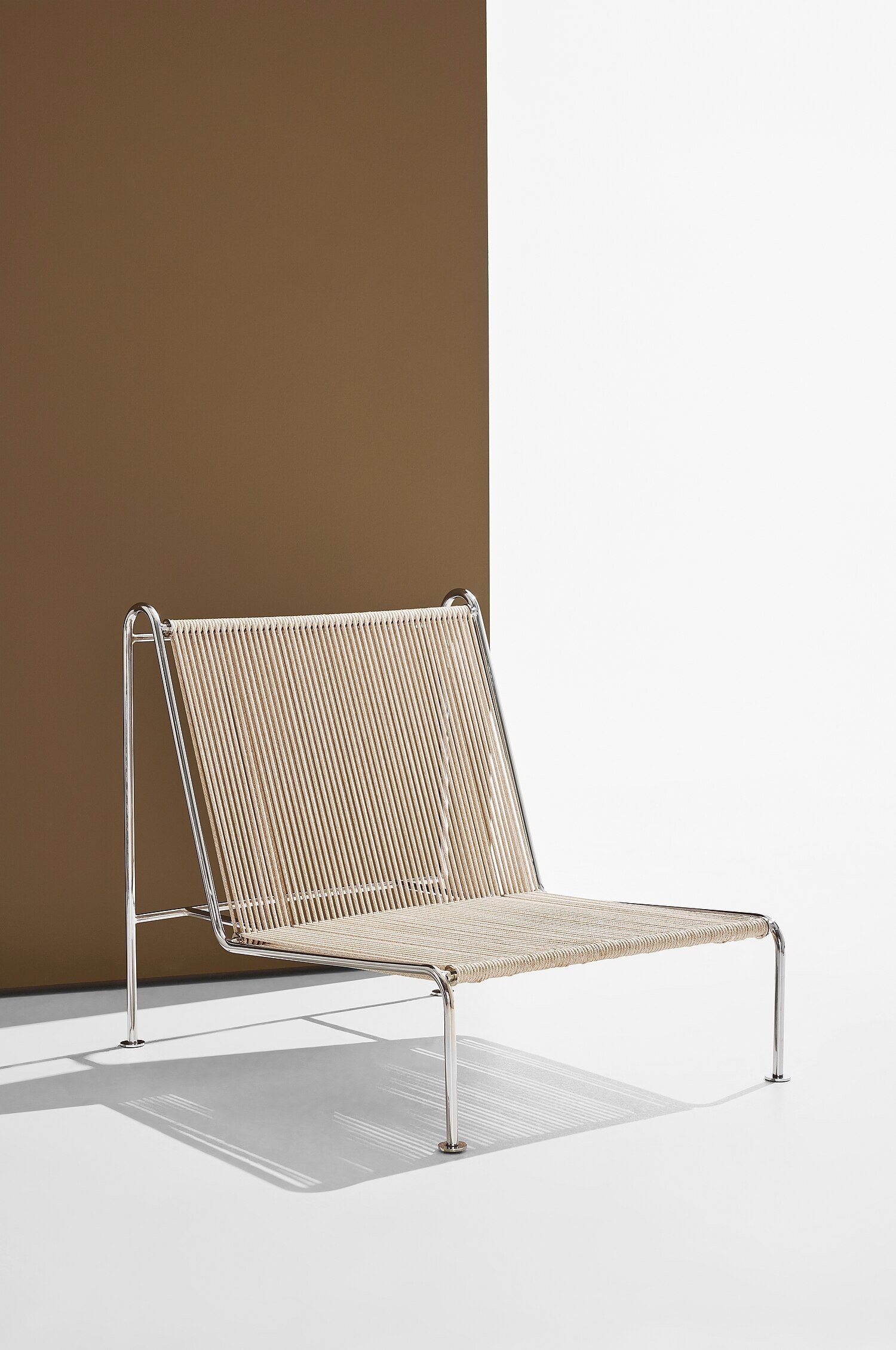 Fauteuil Lounge Alfie - Chrome Et Beige Clair