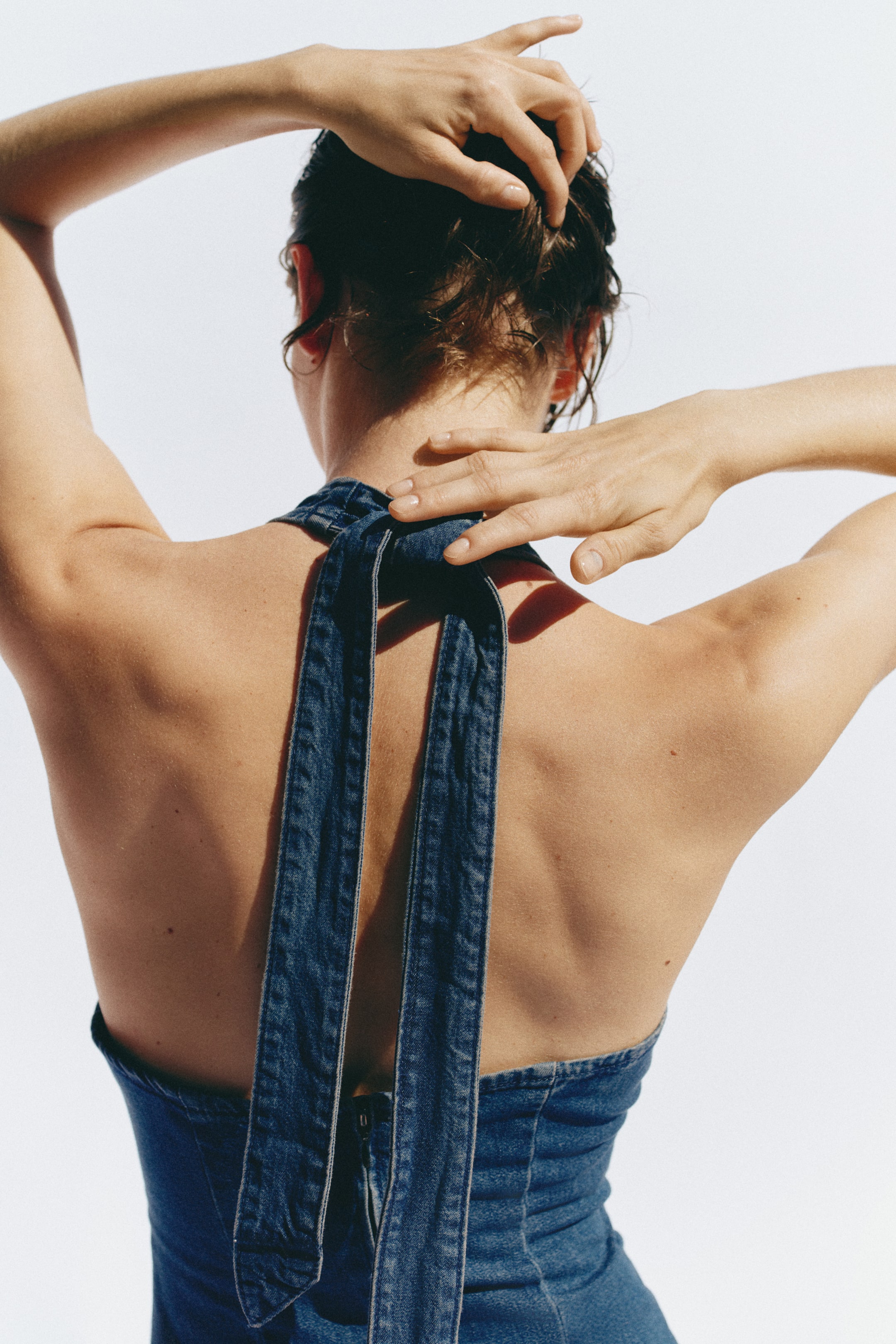 Denim Halterneck Dress