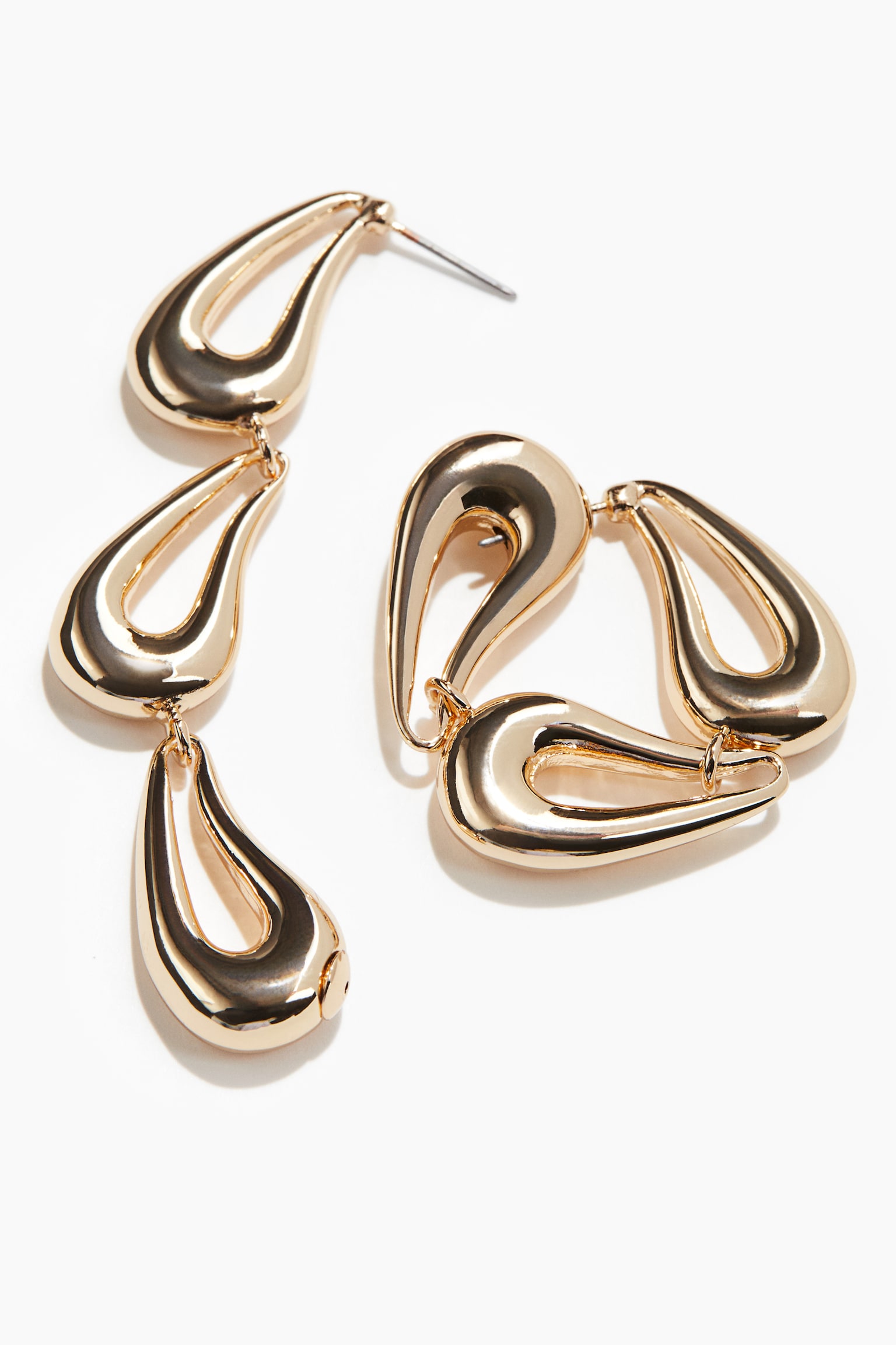 Drop-shaped earrings - Gold-coloured - 2