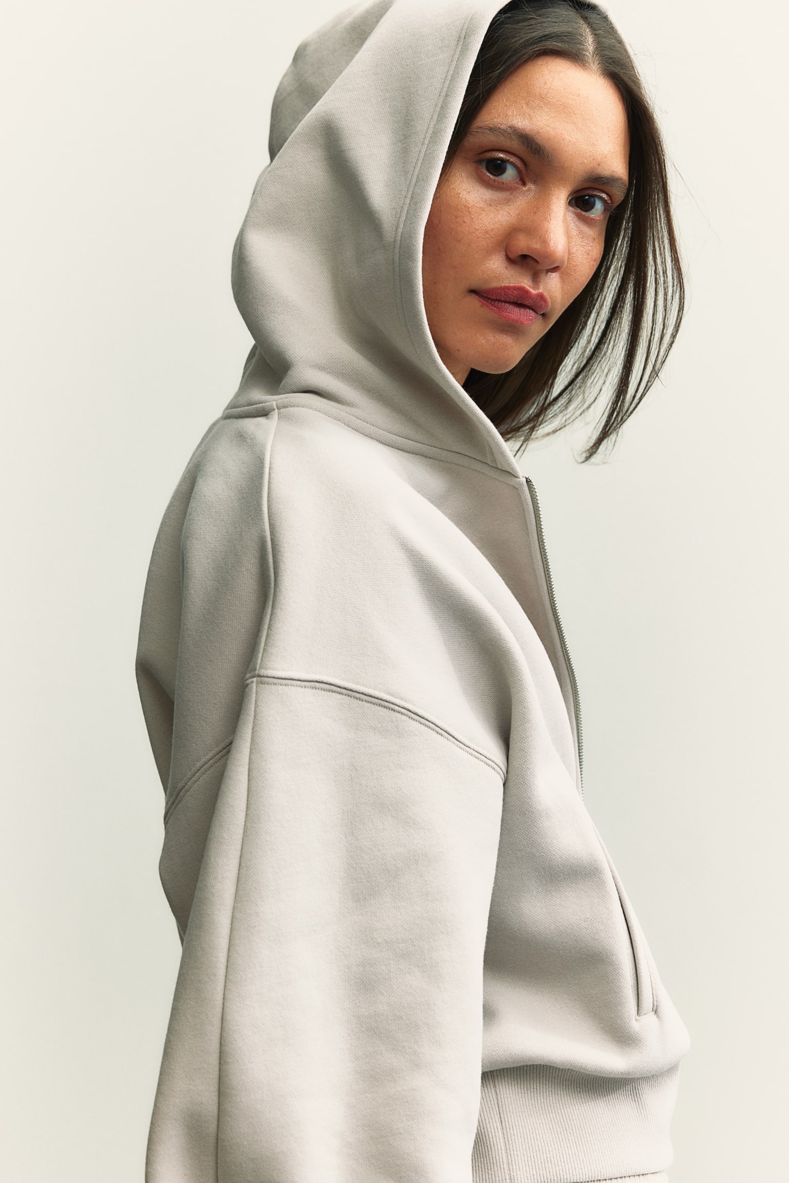 Zip Up Activewear Hoodie - Light beige/White/Black/Mole/Light grey marle - 7