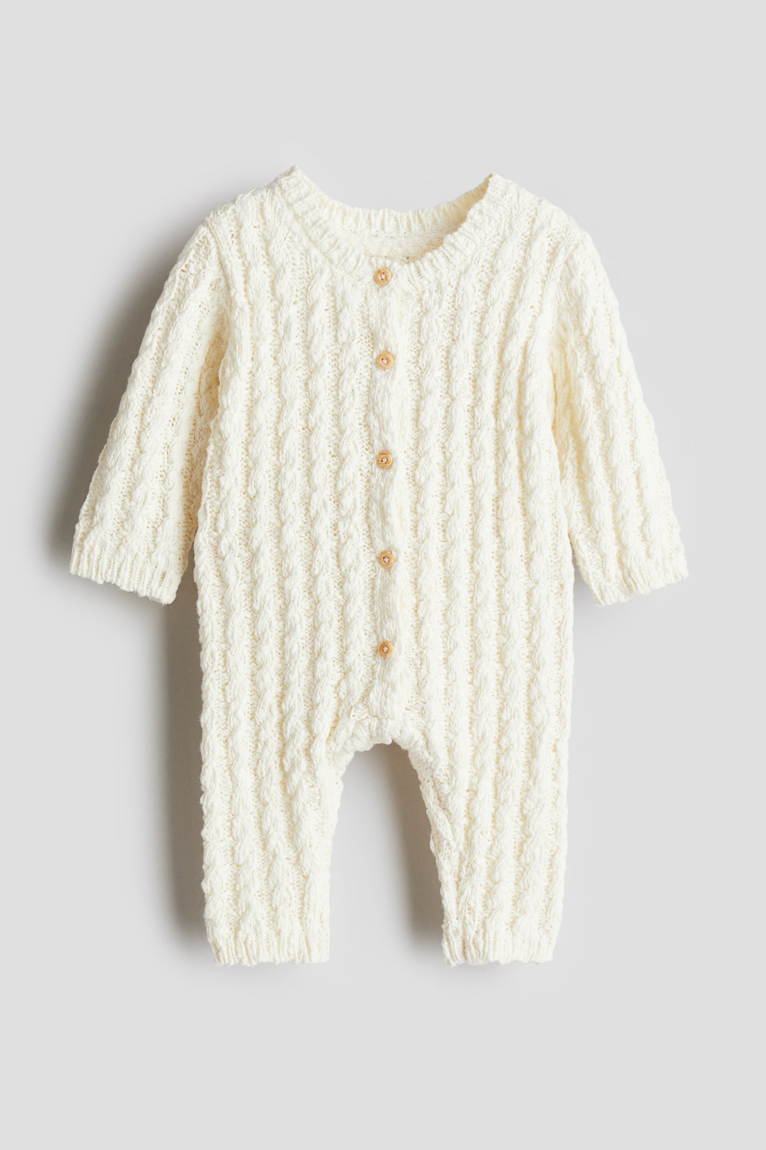 Cotton bouclé romper suit - Cream - 1