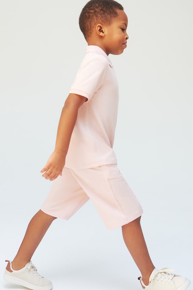2-piece polo shirt and shorts set - Light dusty pink - 5