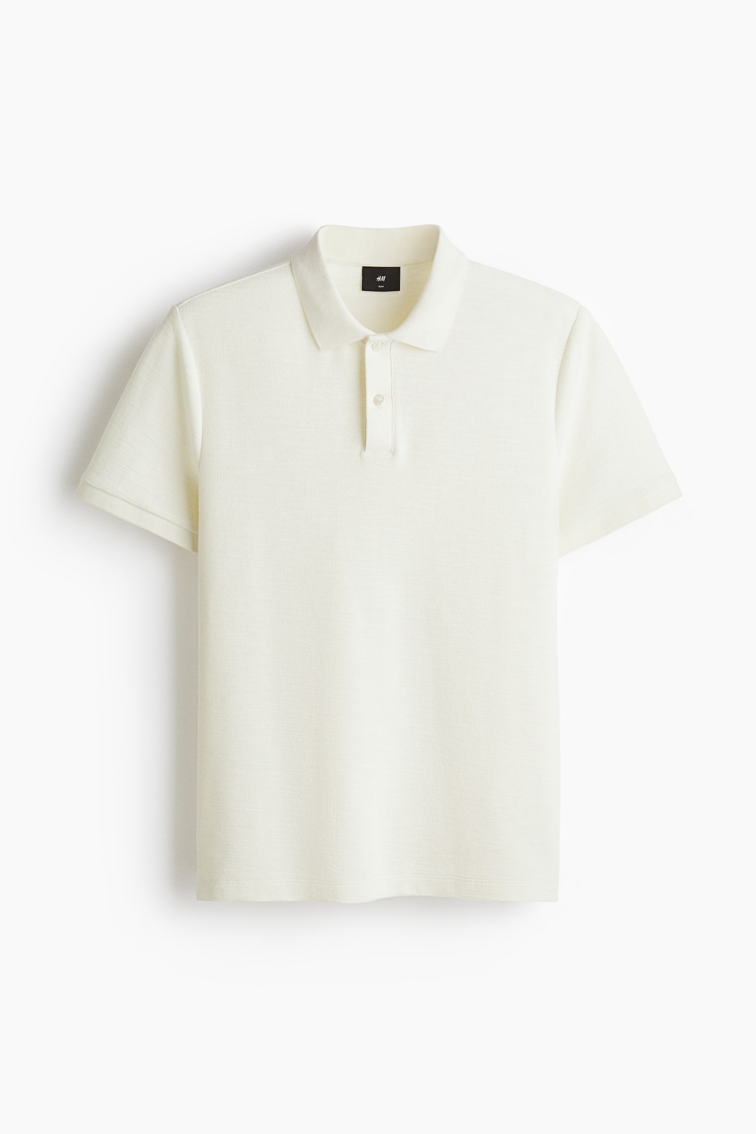 חולצת פולו מסריג ז'קארד Slim Fit - קרם - 1