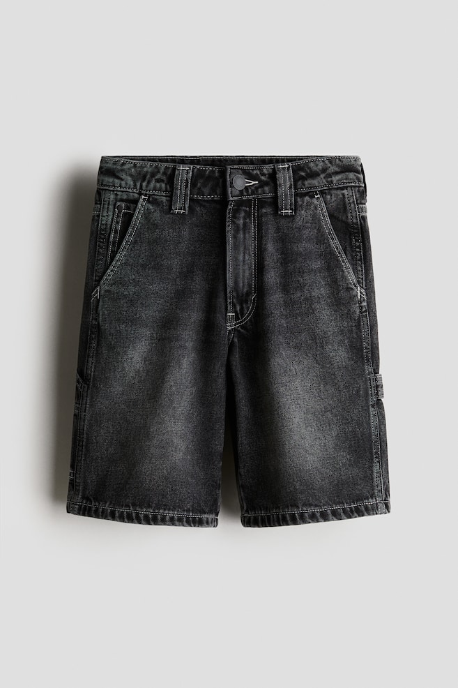Loose-fit carpenter shorts - Dark grey - 1