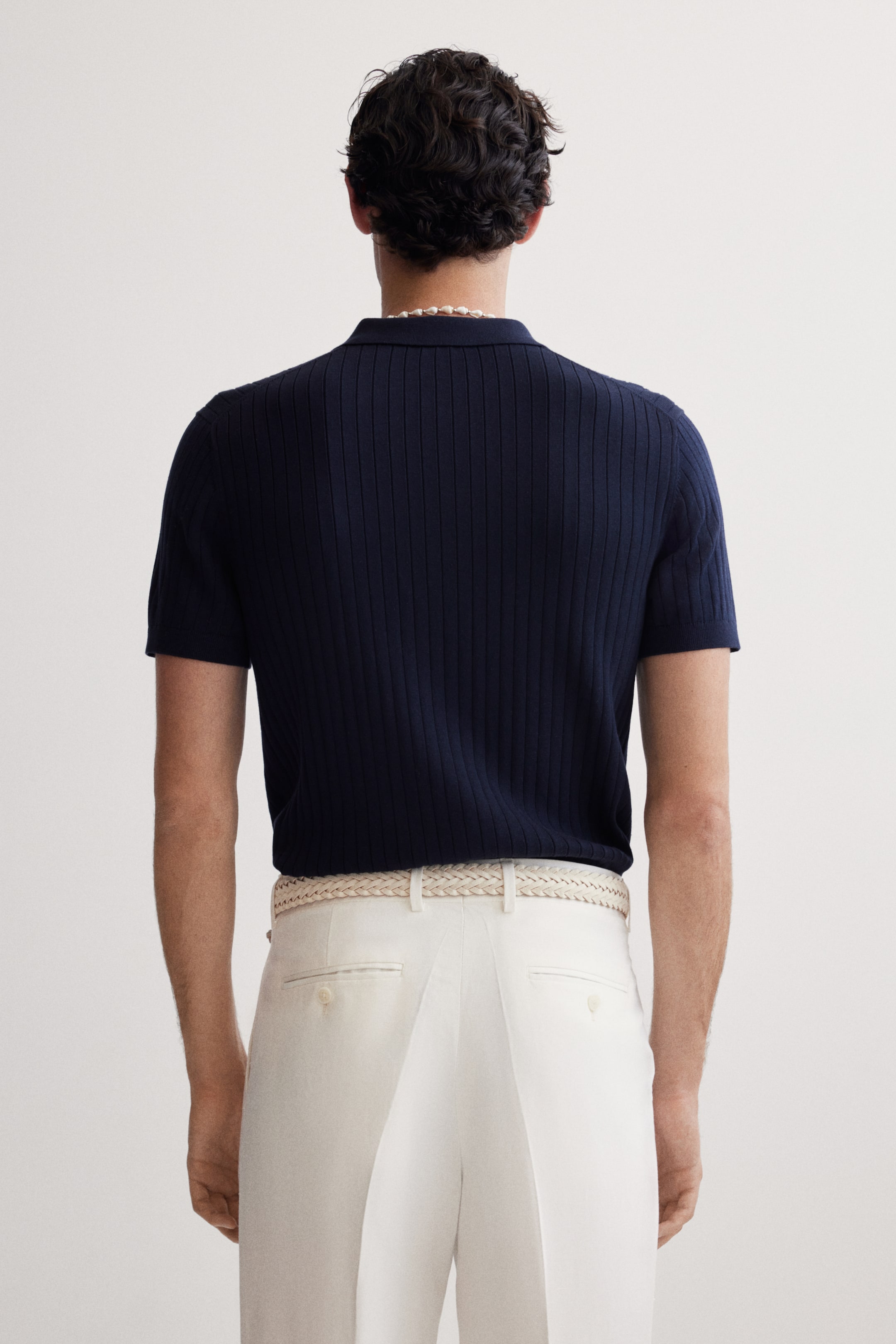 Ver imagem maior: Polo com fecho éclair Slim Fit - Azul marinho - HOMEM | H&M PT 4