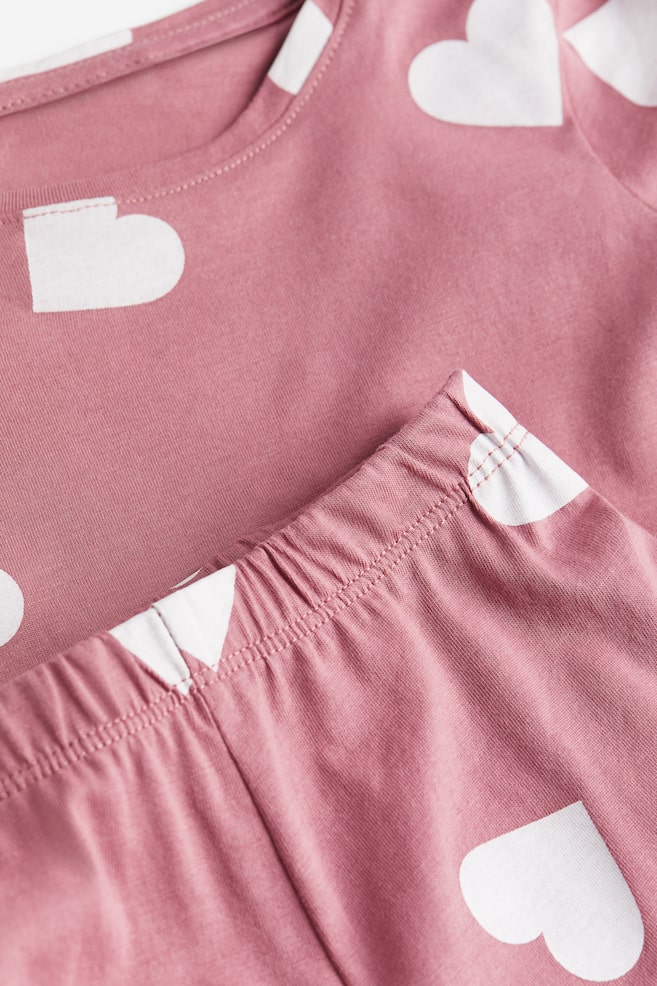 Pyjama en jersey de coton - Rose foncé/cœurs/Violet clair/licorne/Rose ancien clair/lapins - 2