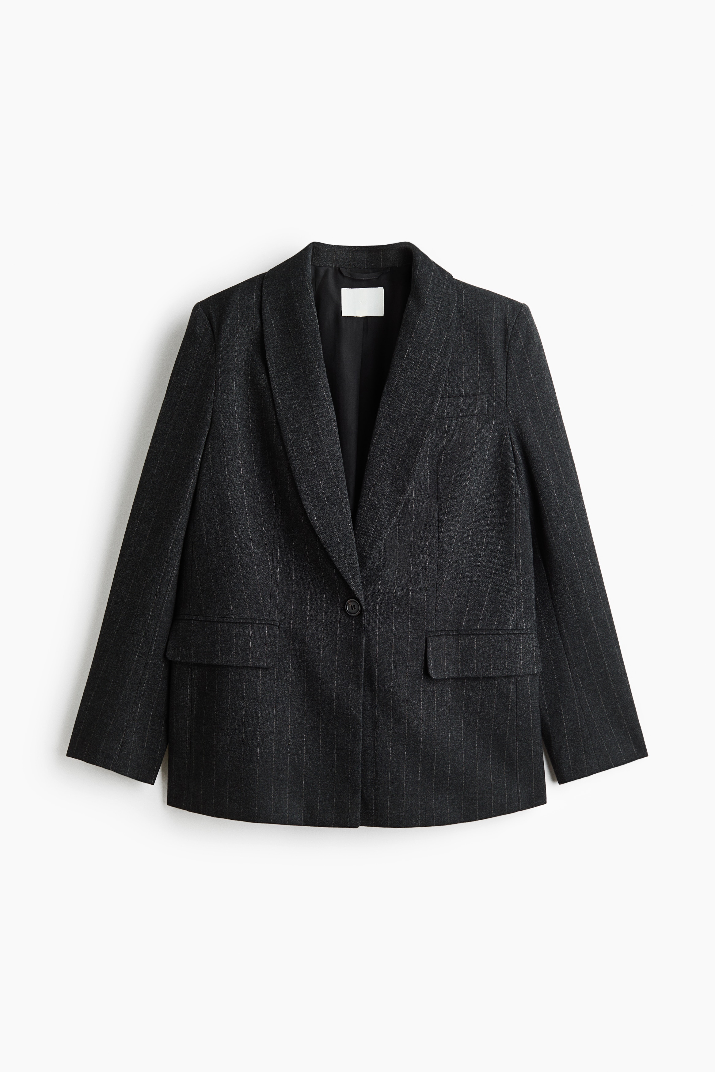 Single-breasted blazer - Dark grey/Pinstriped