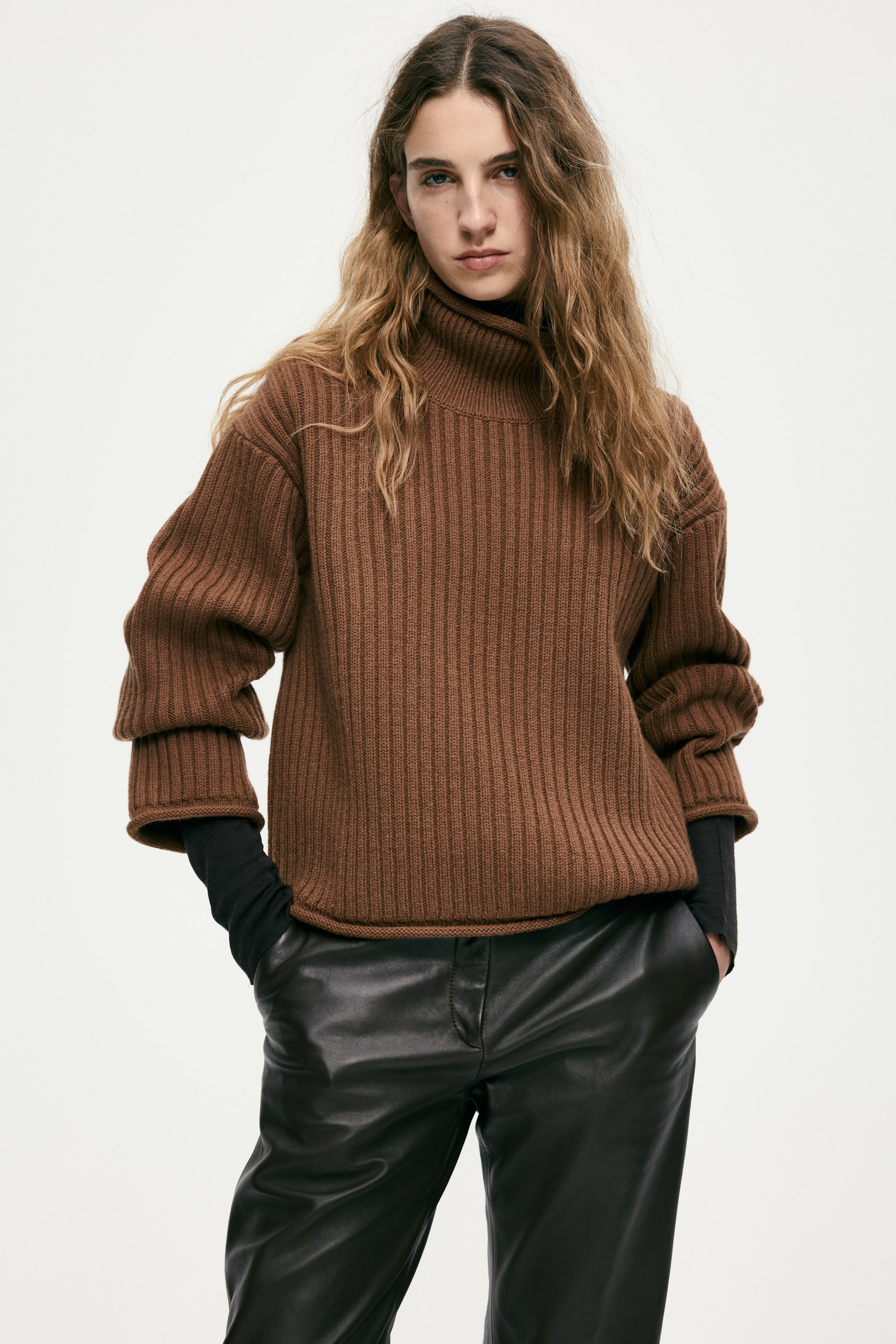 View larger image: Rib-knit wool jumper - Brown - Ladies | H&M 2